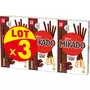 MIKADO Biscuits bâtonnets nappés au chocolat noir Lot de 3 3x90g