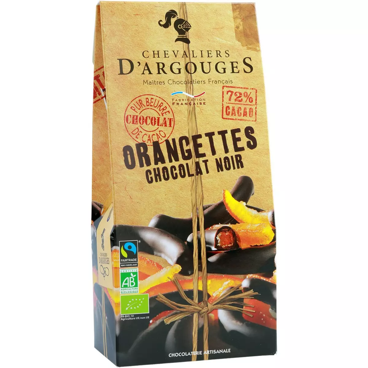 CHEVALIERS D'ARGOUGES Orangettes au chocolat noir bio 160g