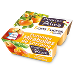 CHARLES & ALICE Spécialité pommes mirabelles sans sucres ajoutés 4x97g