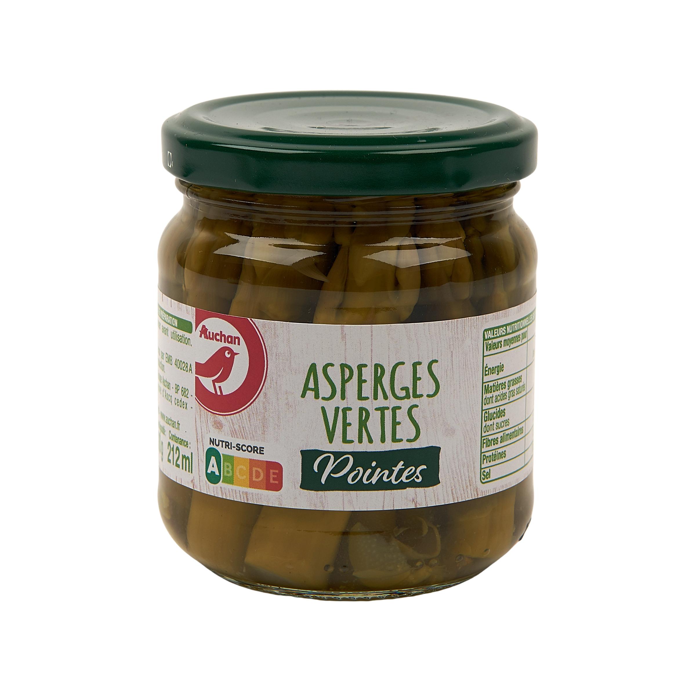 Voir la diapositive 2 : AUCHAN Pointes d'asperges vertes 100g