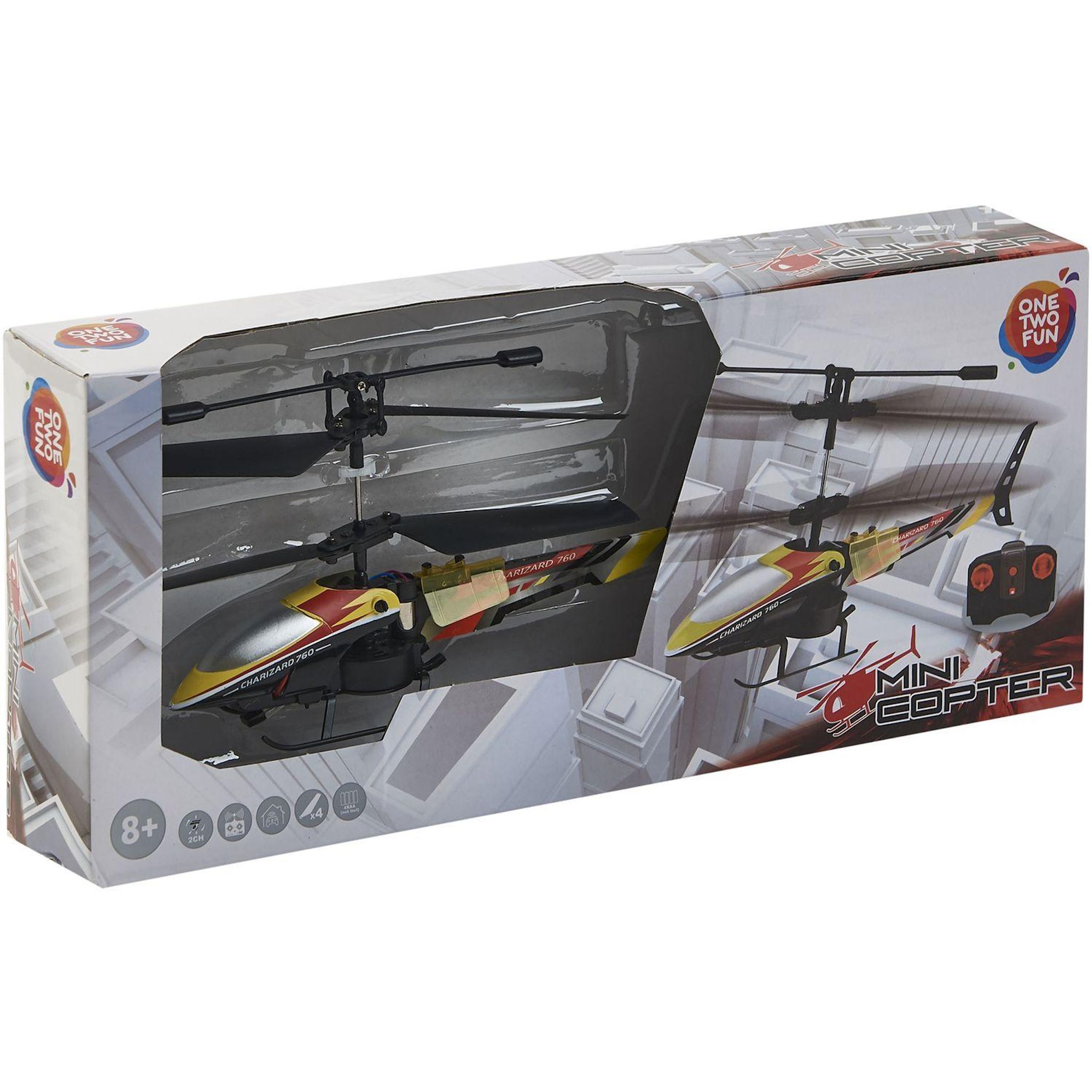 Voir la diapositive 2 : ONE TWO FUN Mini hélicoptère RC infrarouge