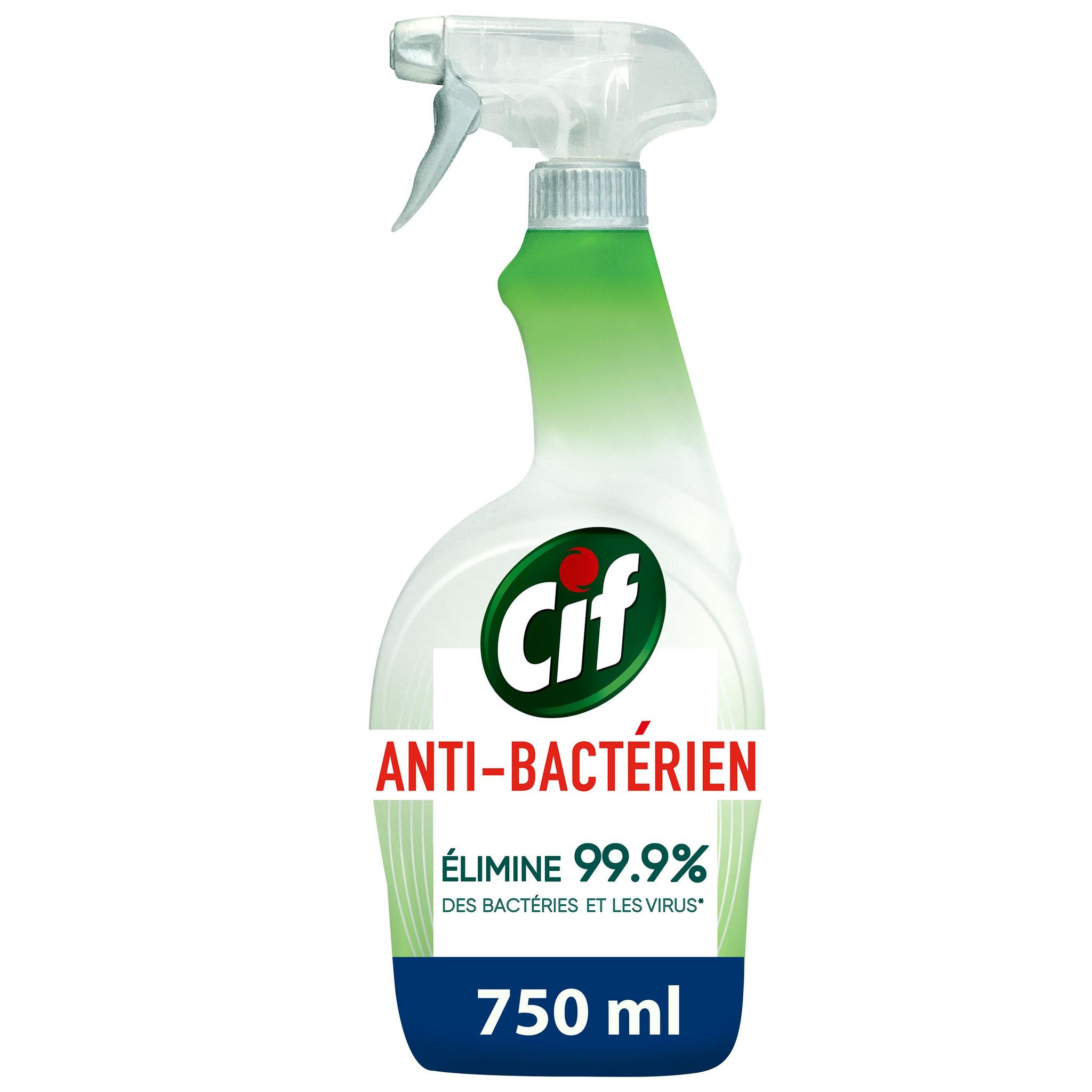 Voir la diapositive 2 : CIF Spray désinfectant antibactérien multi-usages sans javel 750ml