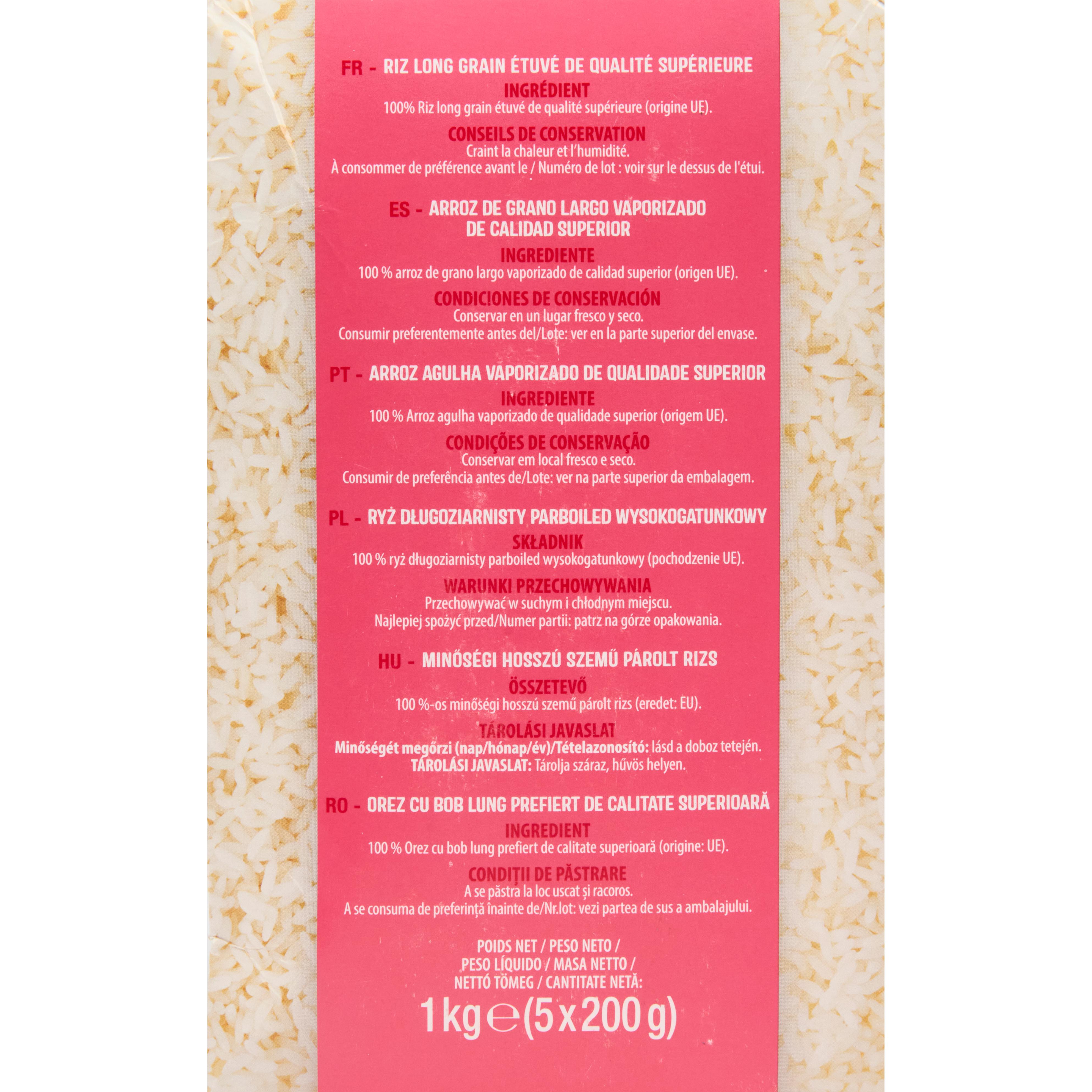 Voir la diapositive 5 : AUCHAN Riz long grain incollable sachets cuisson prêt en 10 min 5 sachets 1kg