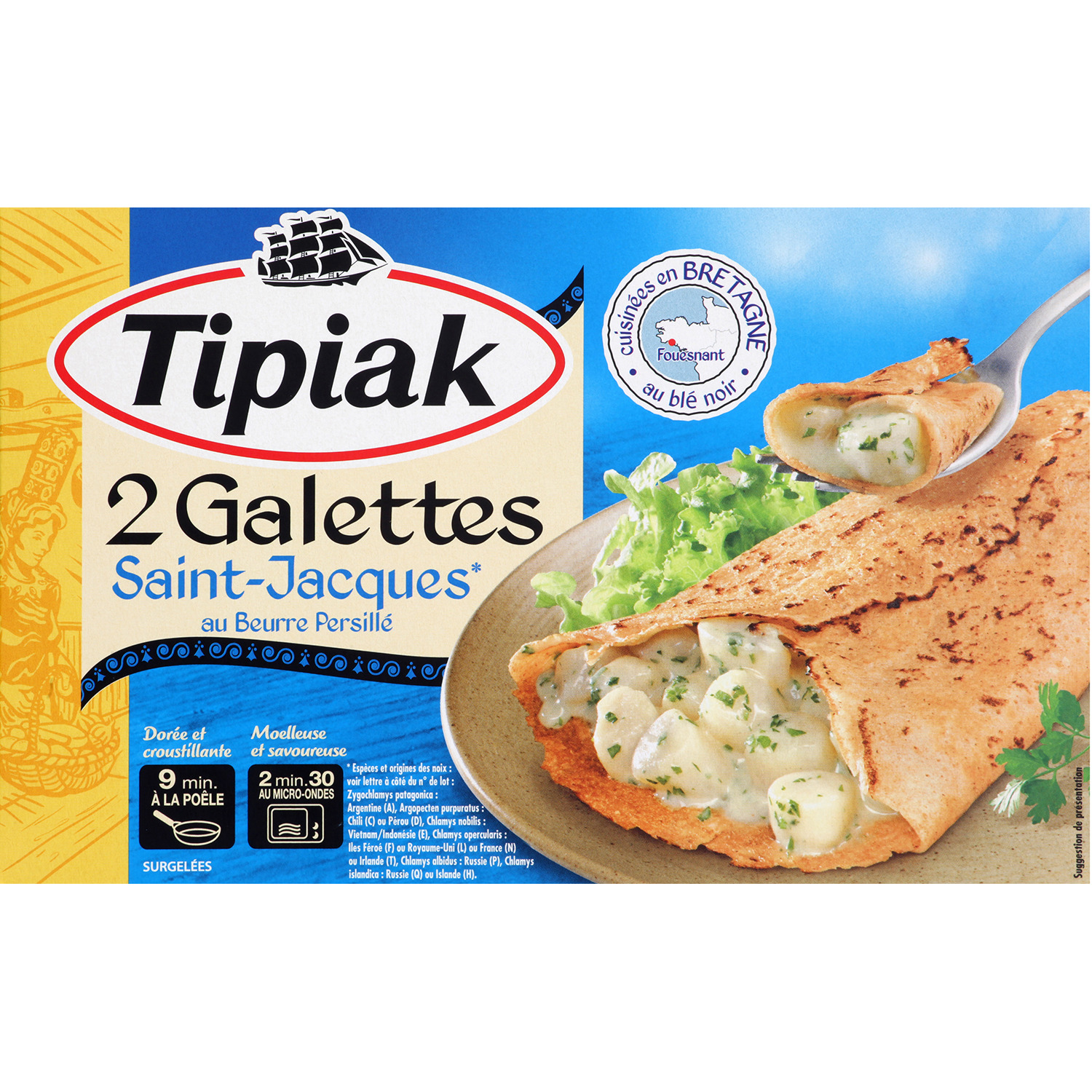 Voir la diapositive 2 : TIPIAK Galette aux noix de Saint-Jacques 2 pièces 250g