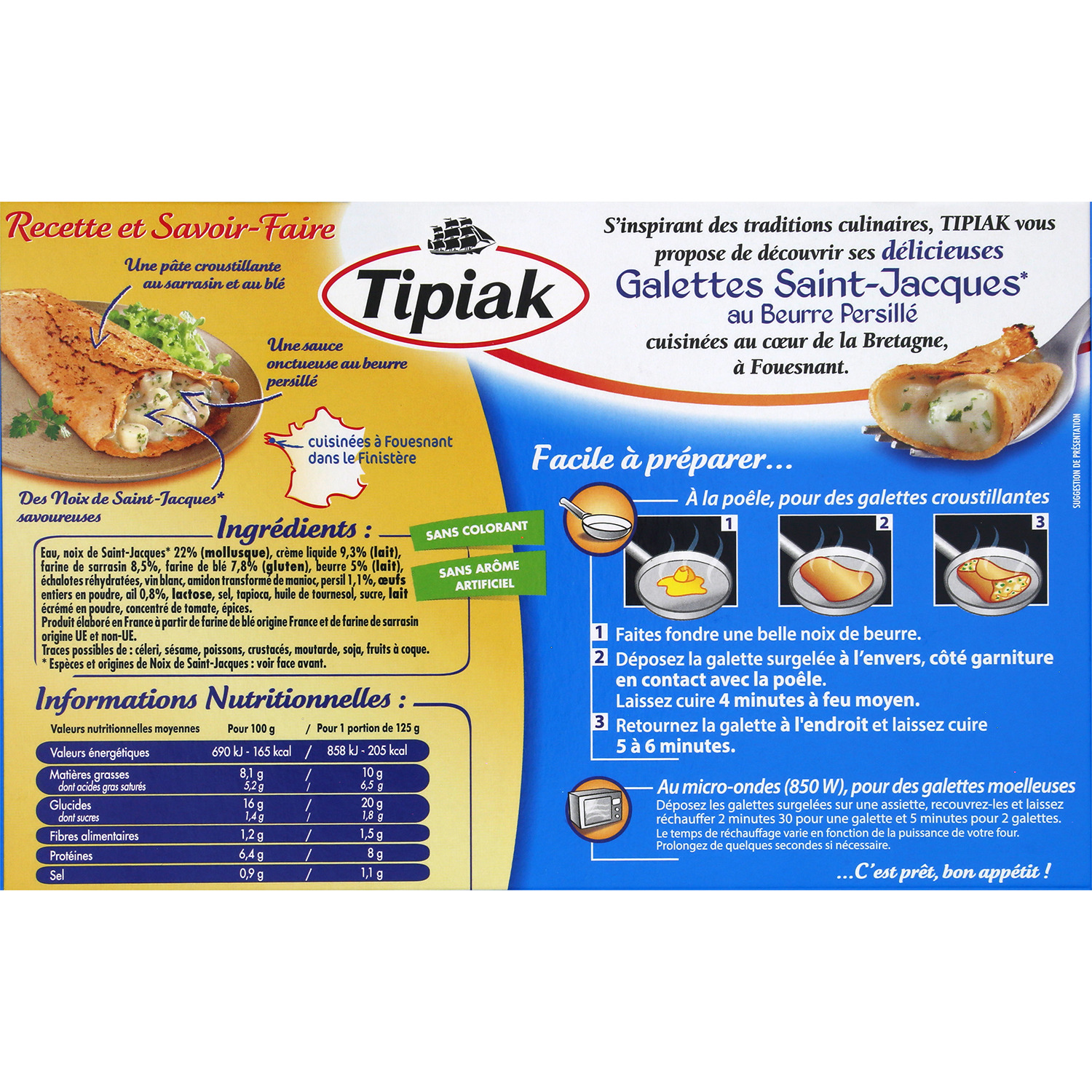 Voir la diapositive 5 : TIPIAK Galette aux noix de Saint-Jacques 2 pièces 250g