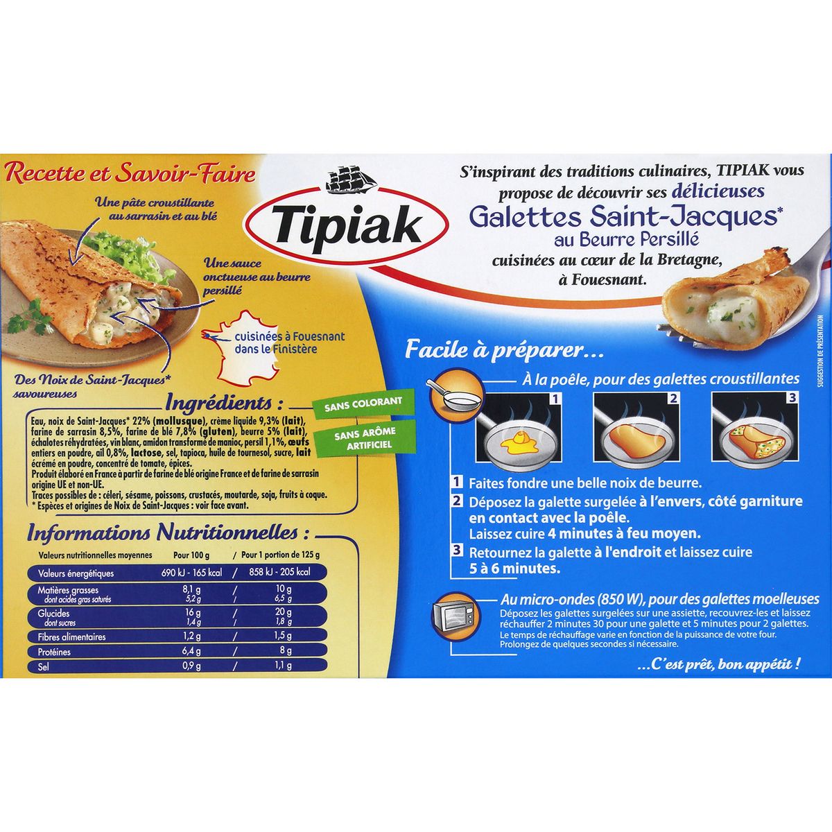 TIPIAK Galette aux noix de Saint-Jacques 2 pièces 250g