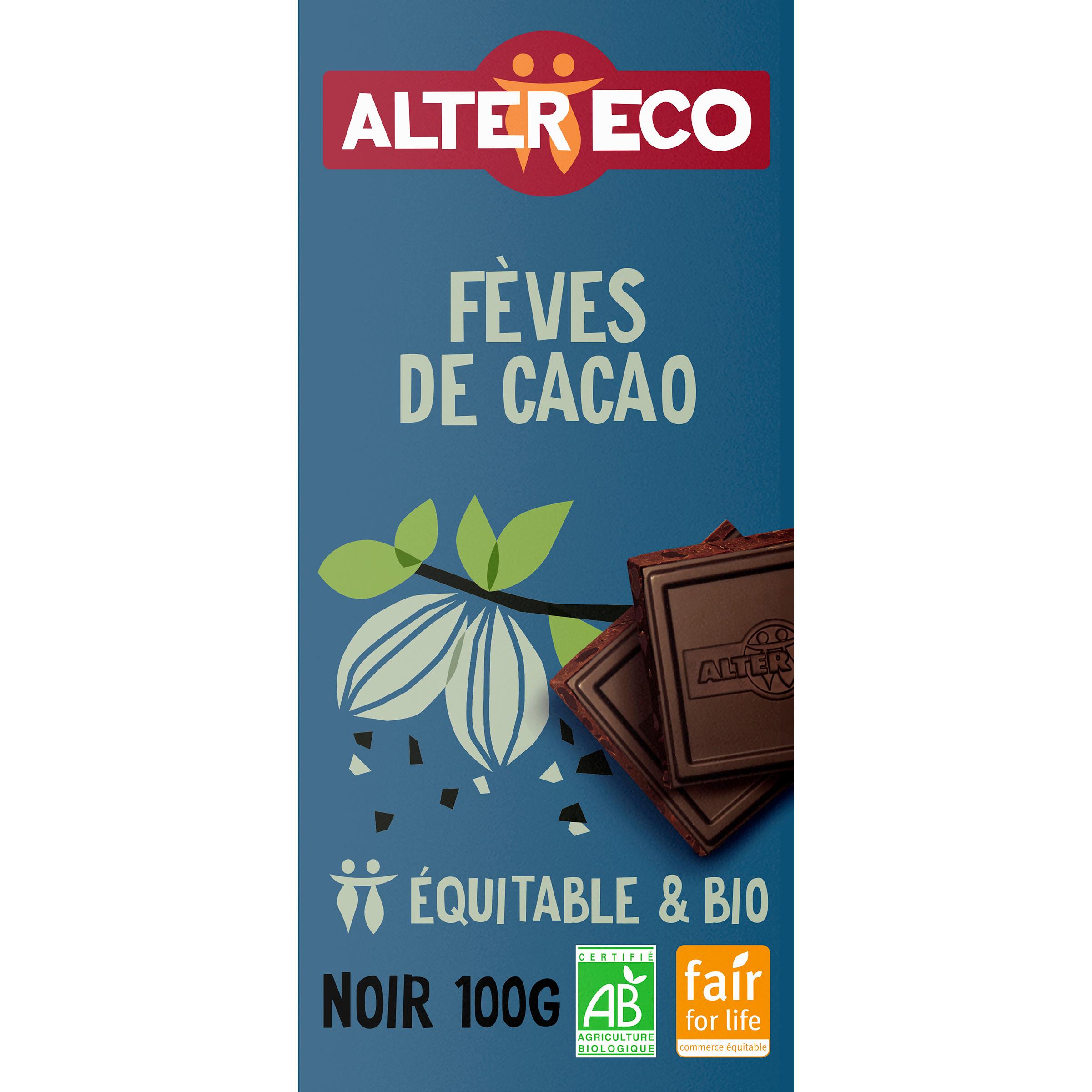 ALTER ECO Chocolat noir fèves de cacao bio et équitable tablette 100g 