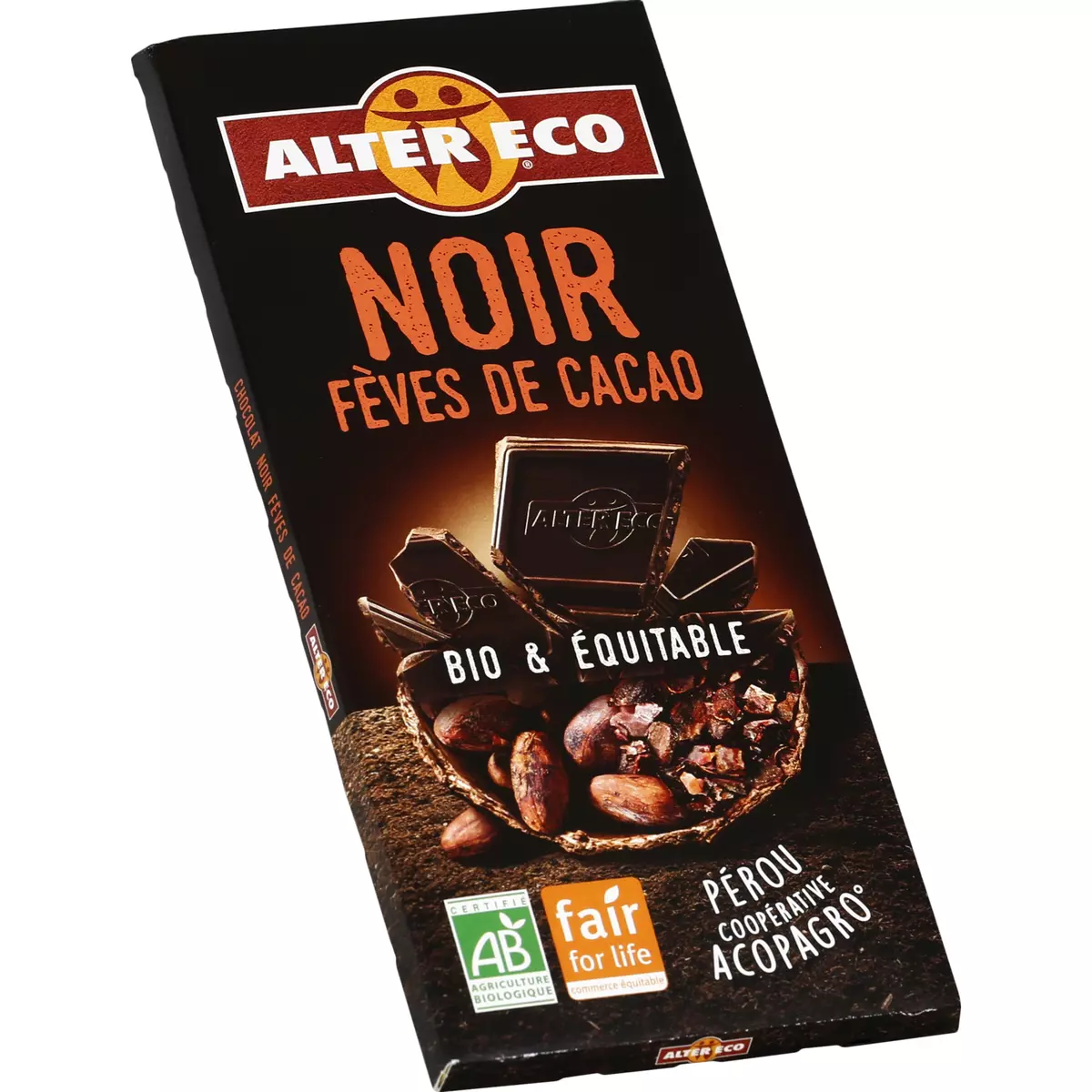 ALTER ECO Chocolat noir fèves de cacao bio et équitable tablette 100g 