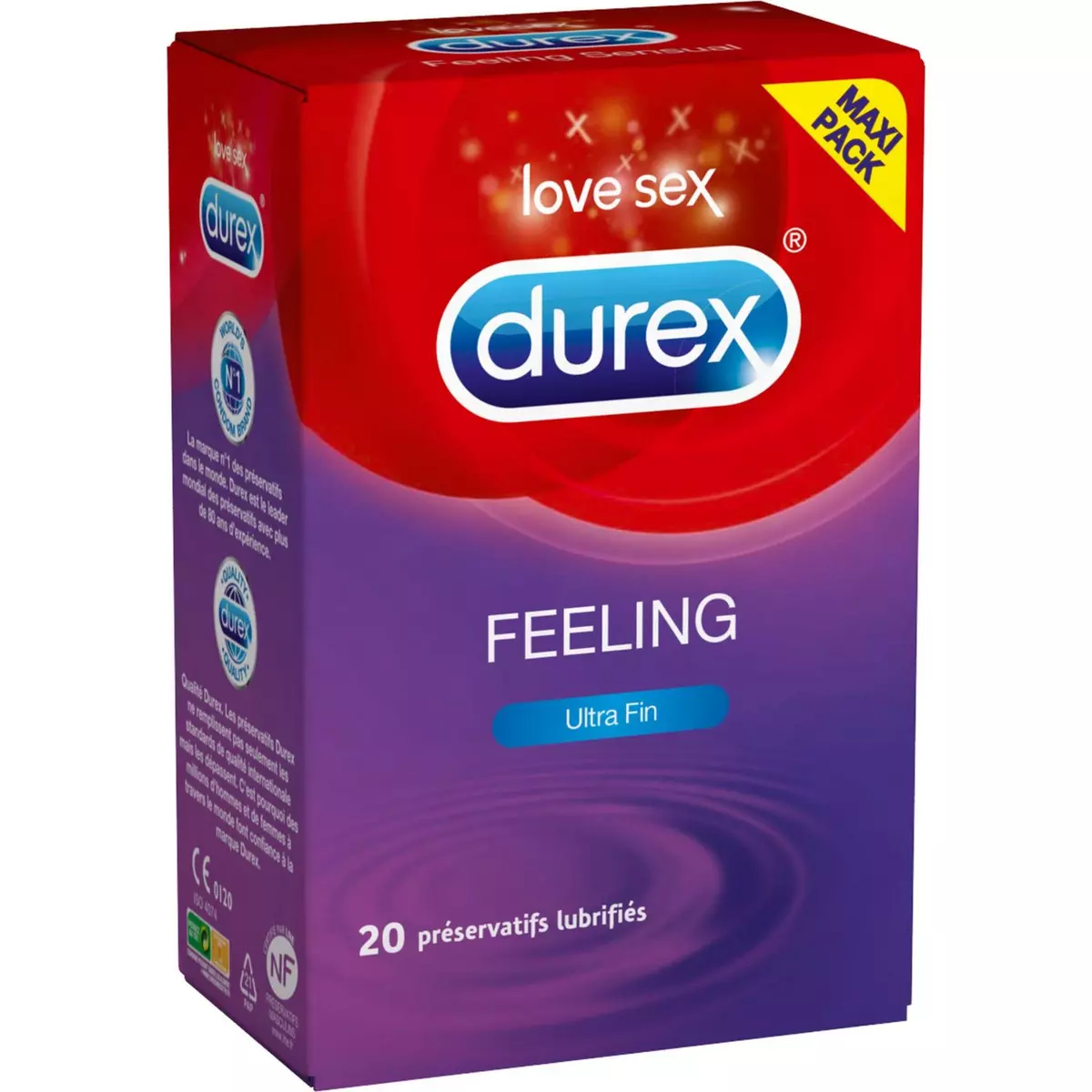 DUREX Feeling préservatifs lubrifiés très fins 20 préservatifs