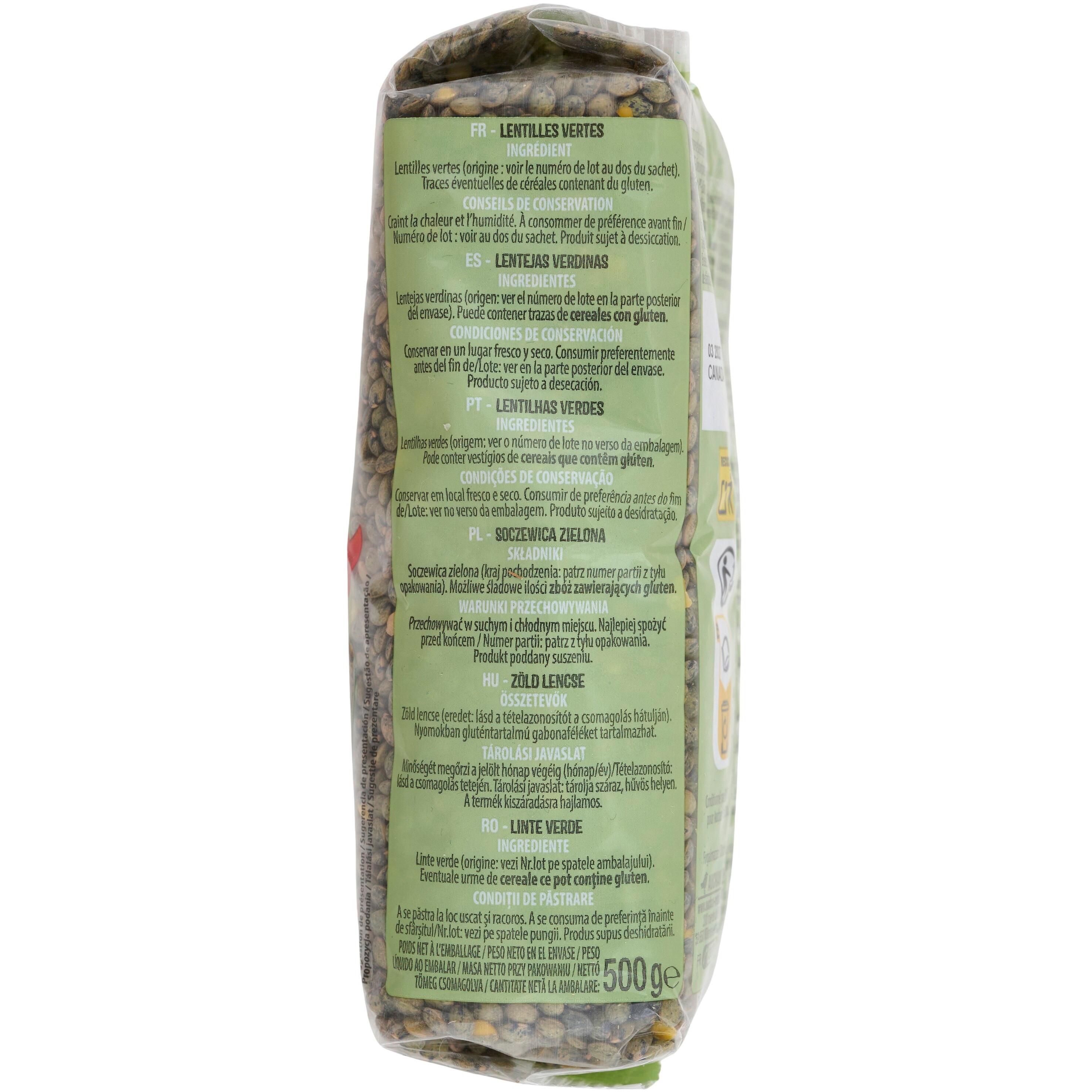 Voir la diapositive 4 : AUCHAN Lentilles vertes 8 portions 500g