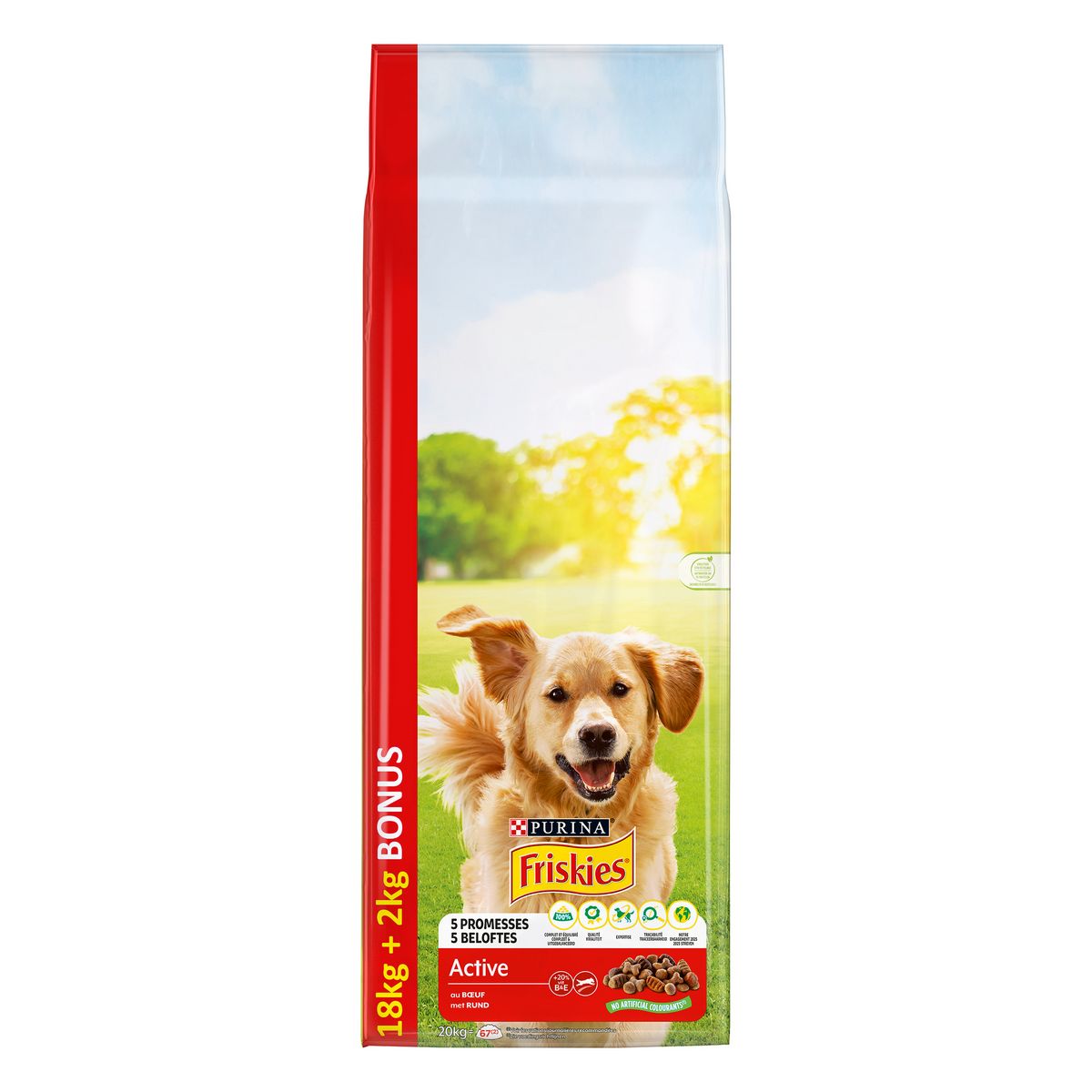 FRISKIES Croquettes au boeuf pour chien 18kg+2 offerts 20kg
