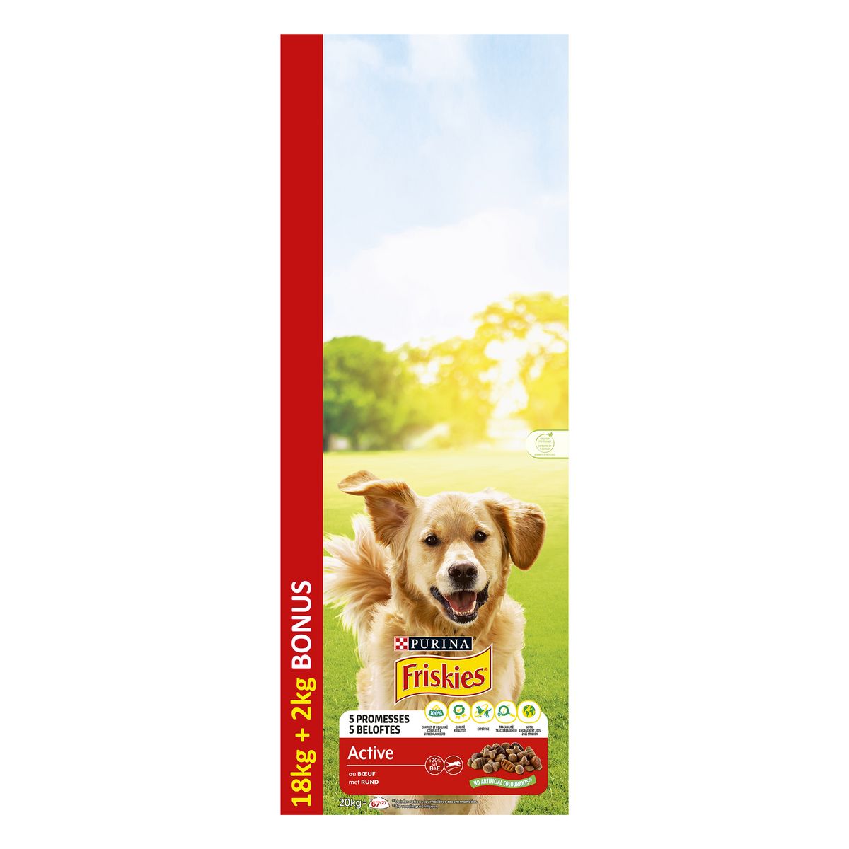 FRISKIES Croquettes au boeuf pour chien 18kg+2 offerts 20kg