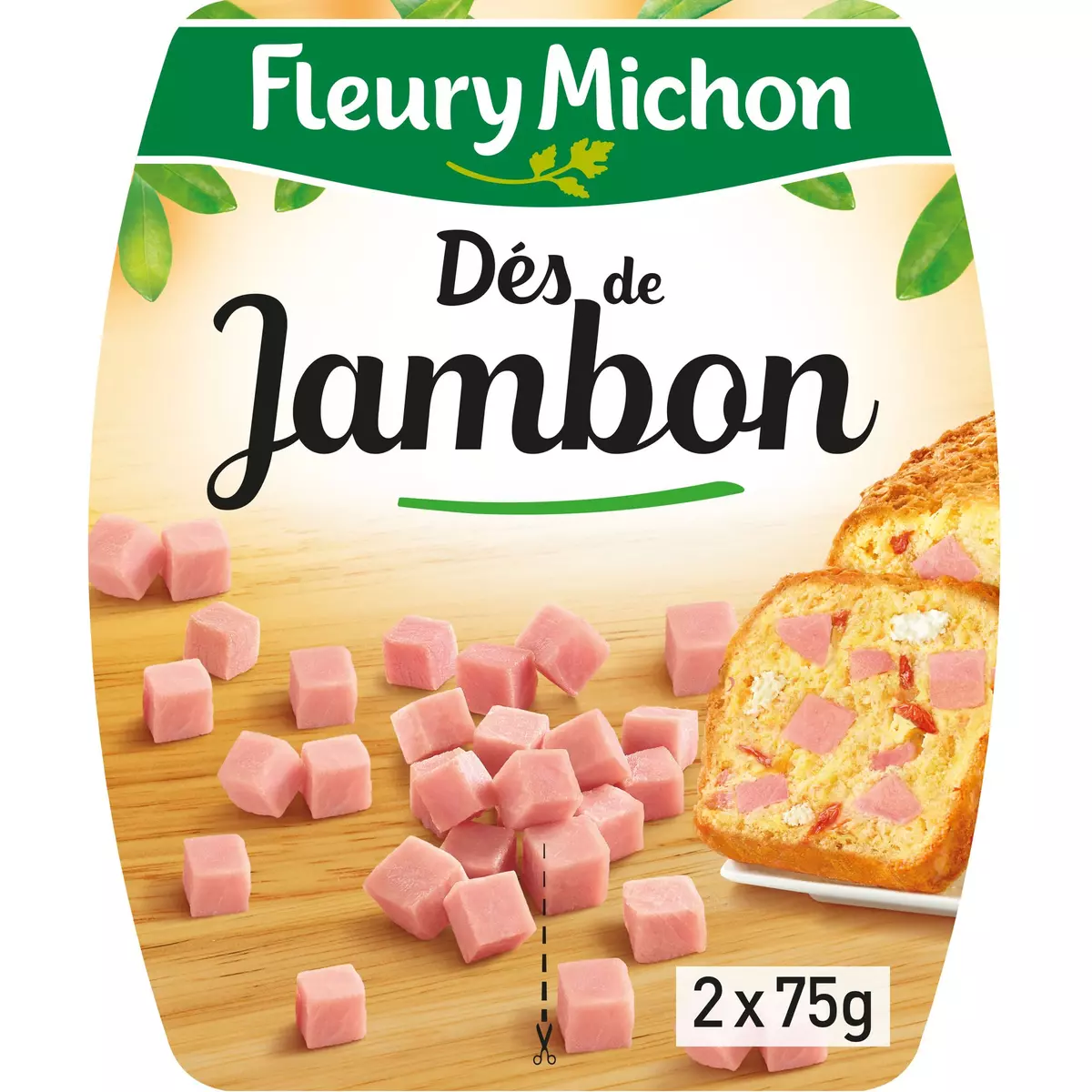 FLEURY MICHON Dés de jambon 2x75g