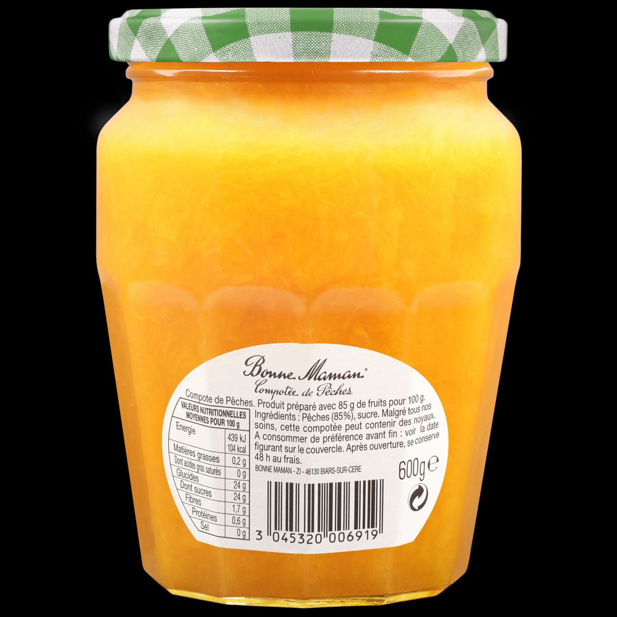 BONNE MAMAN Compotée de pêches en bocal 600g