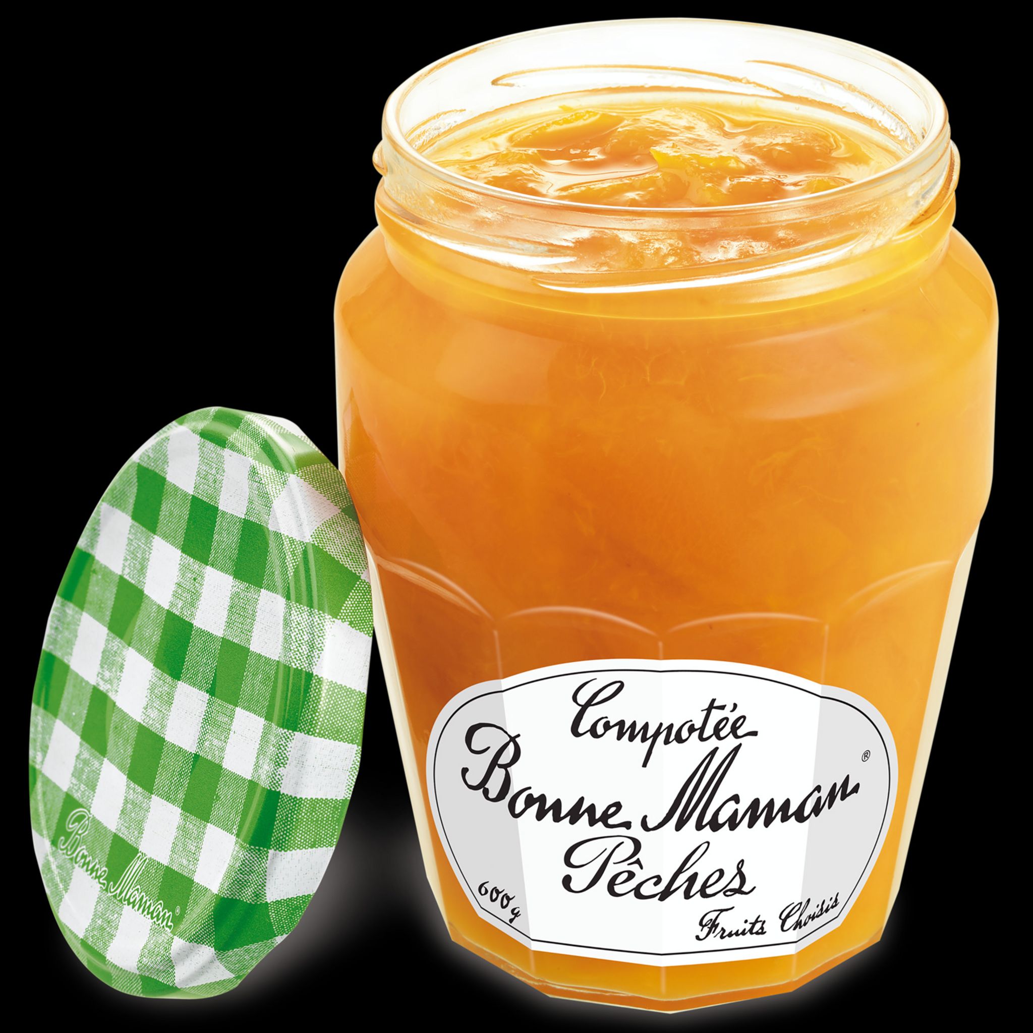 Voir la diapositive 3 : BONNE MAMAN Compotée de pêches en bocal 600g