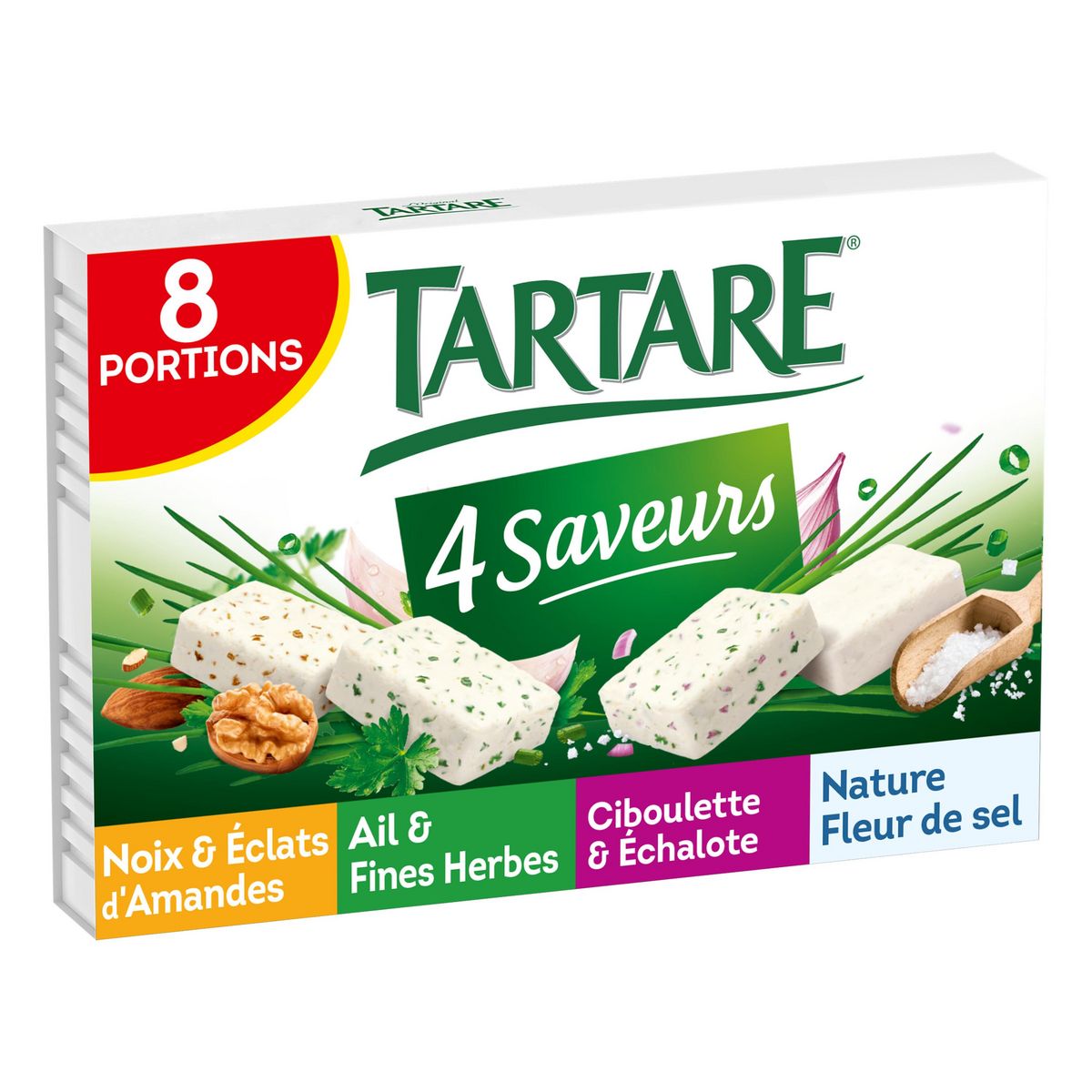 TARTARE Fromage frais coffret 4 saveurs x8 8 parts 133g