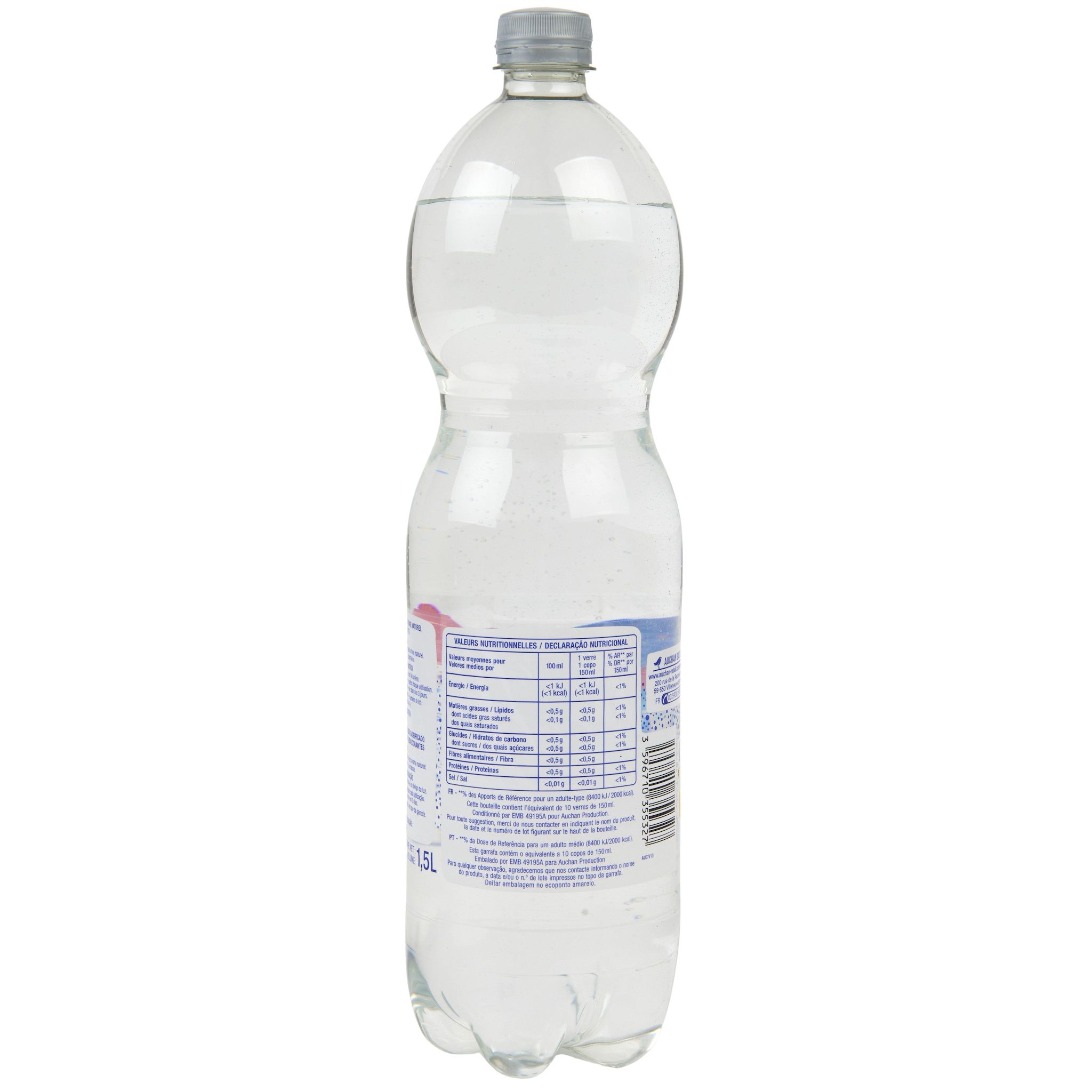 Voir la diapositive 4 : AUCHAN Limonade zéro à l'arôme naturel 1,5l