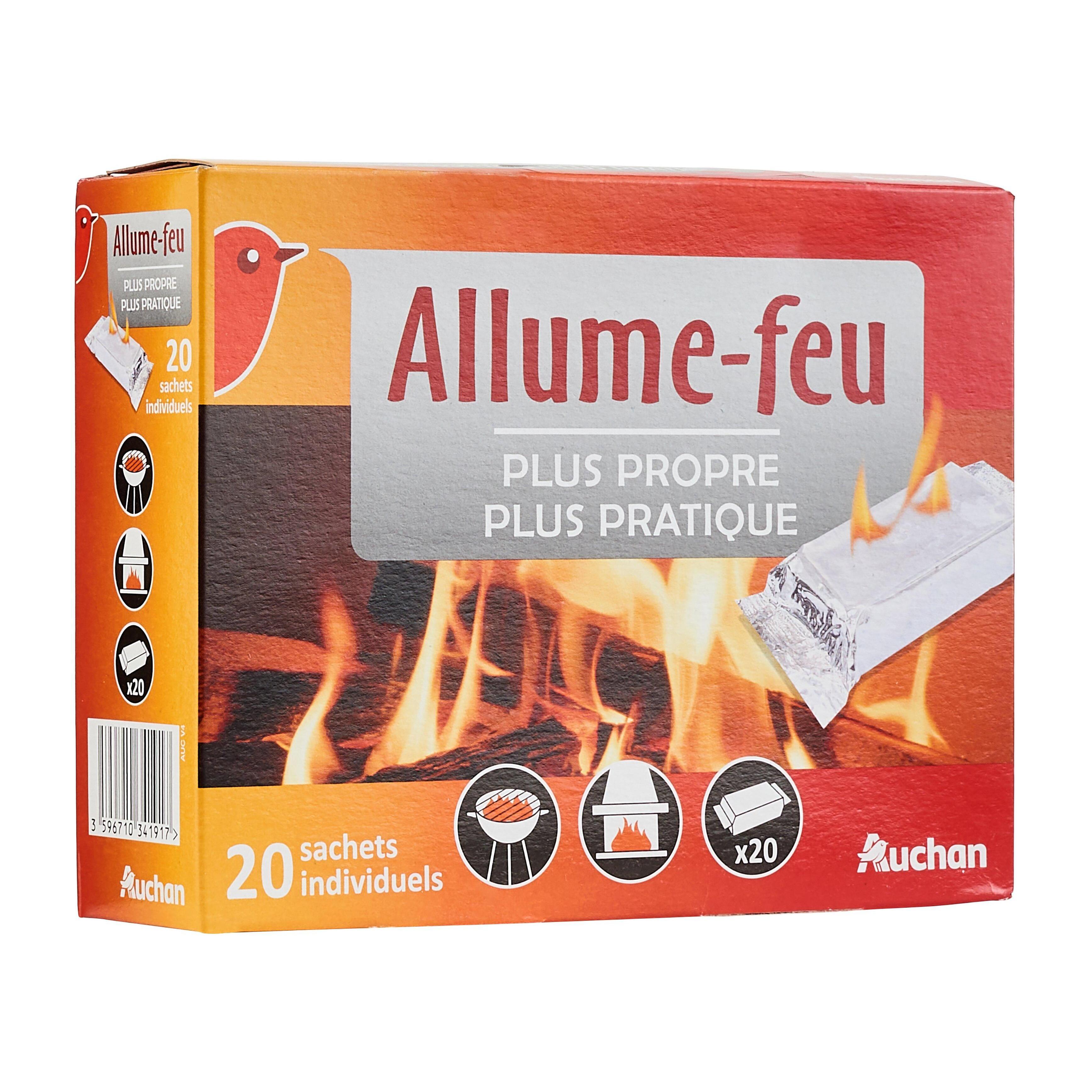 Voir la diapositive 3 : AUCHAN Allume-feux en sachets individuels 20 sachets