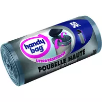 HANDY BAG Sacs poubelle à fixation élastique recyclés 30l 15 sacs