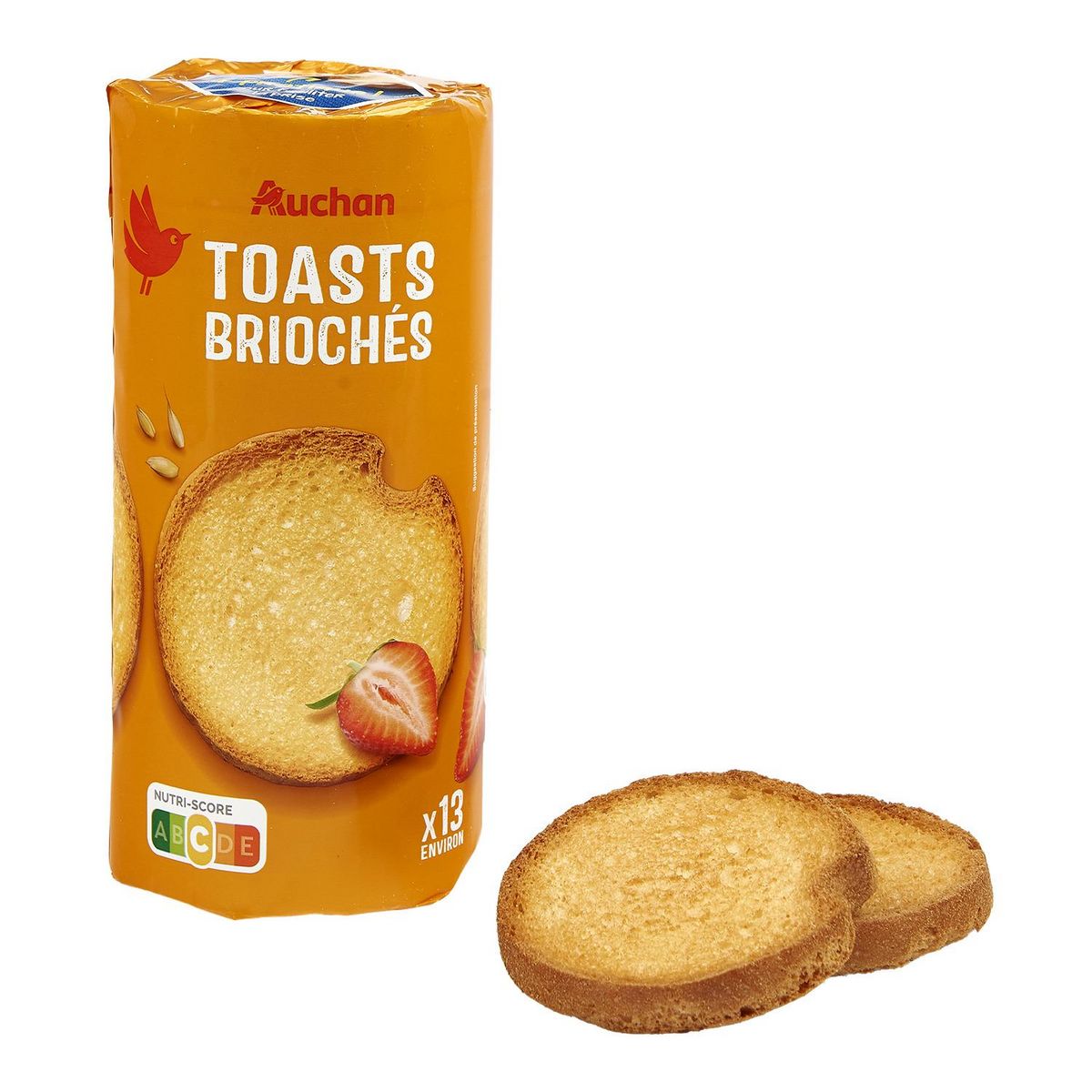 AUCHAN Toasts briochés nature 13 toasts 125g