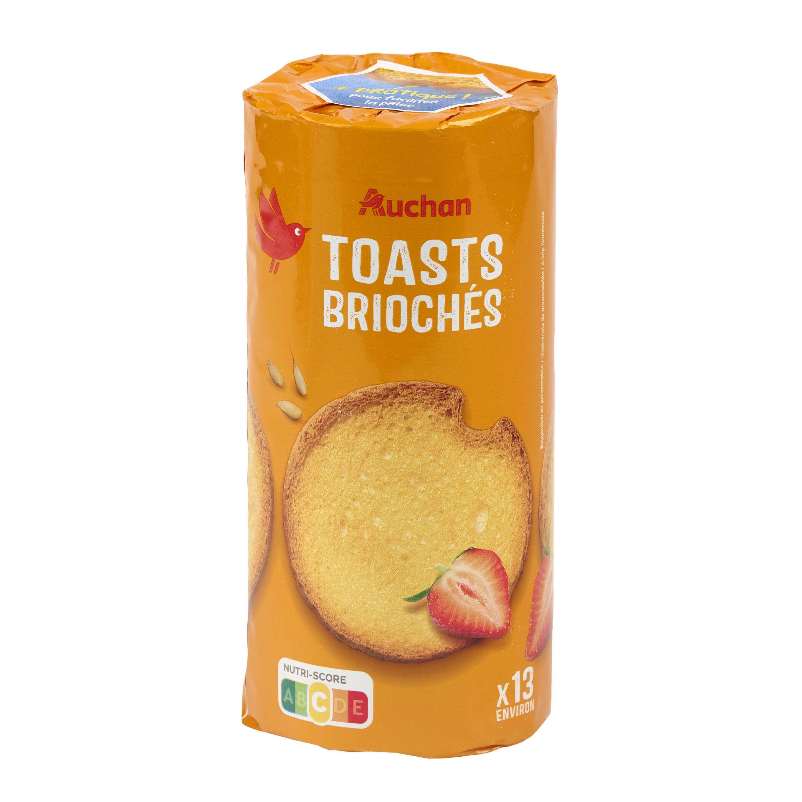 Voir la diapositive 3 : AUCHAN Toasts briochés nature 13 toasts 125g