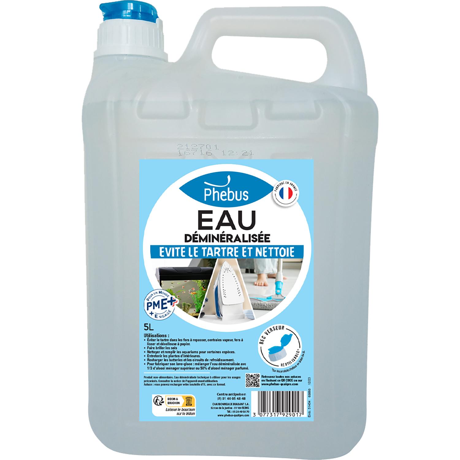 PHEBUS Eau déminéralisée anti-tartre avec bec verseur