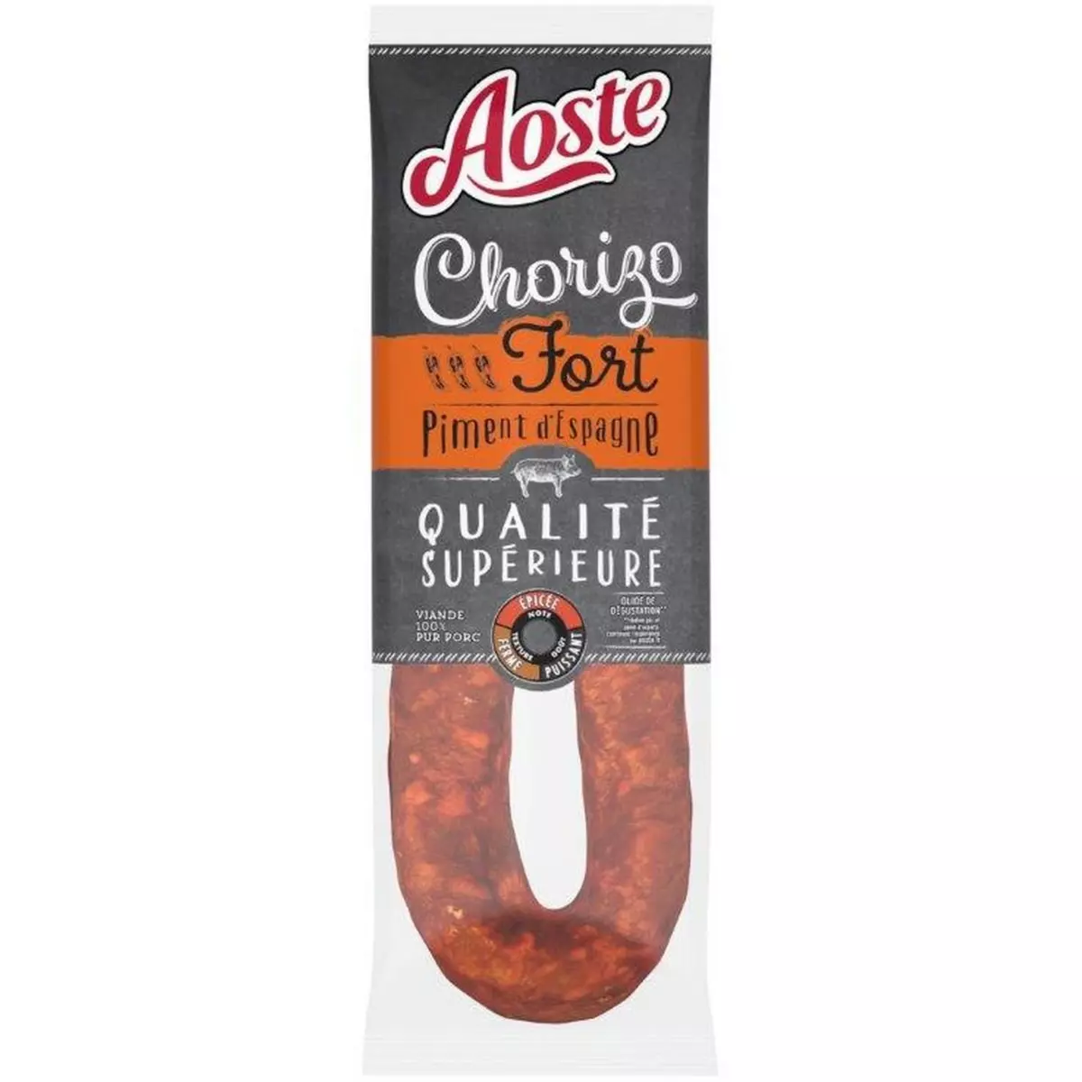 AOSTE Chorizo fort au piment rouge d'Espagne 200g