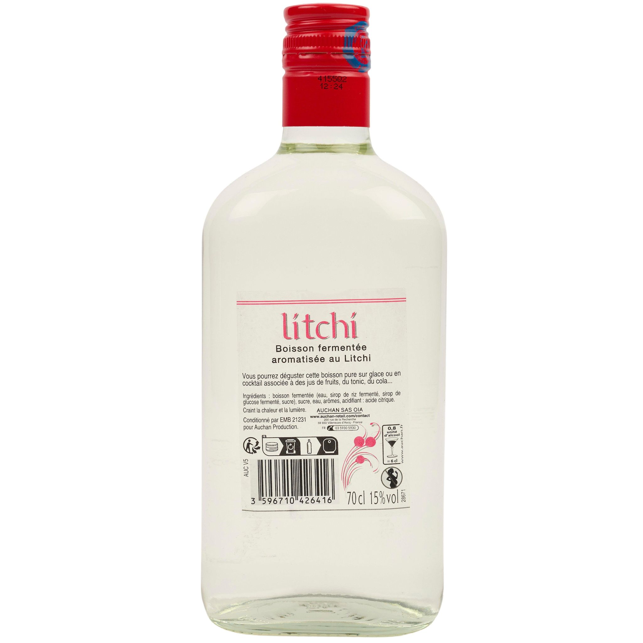 Voir la diapositive 2 : Boisson fermentée aromatisée litchi 15% 70cl