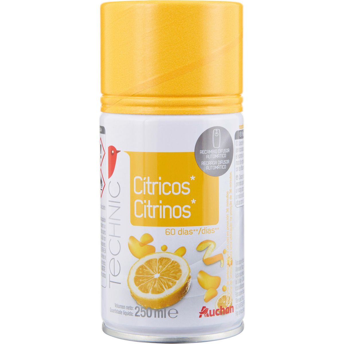 AUCHAN Recharge pour diffuseur automatique zestes d'agrumes 250ml