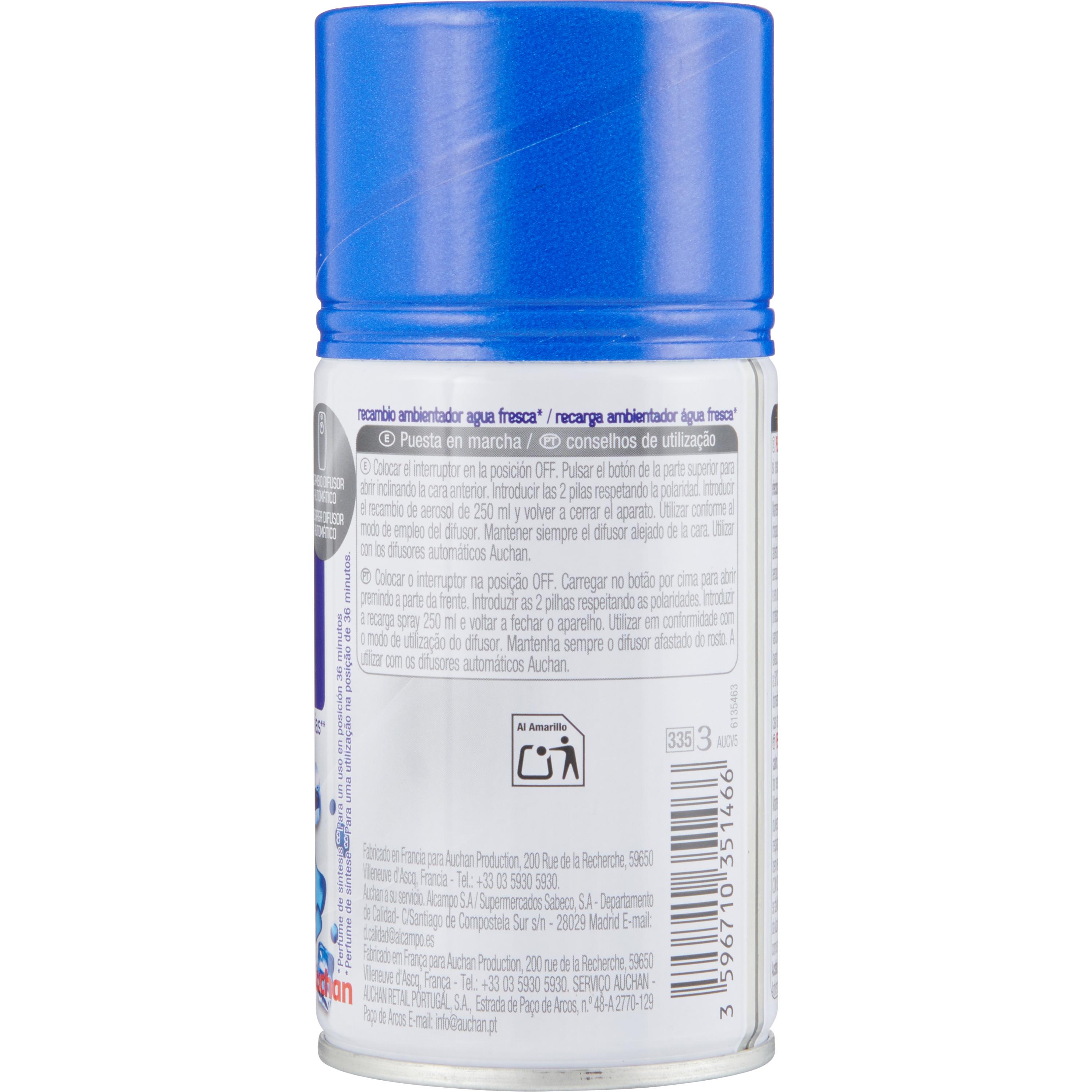 Voir la diapositive 2 : AUCHAN Recharge pour diffuseur automatique eaux fraîches 250ml