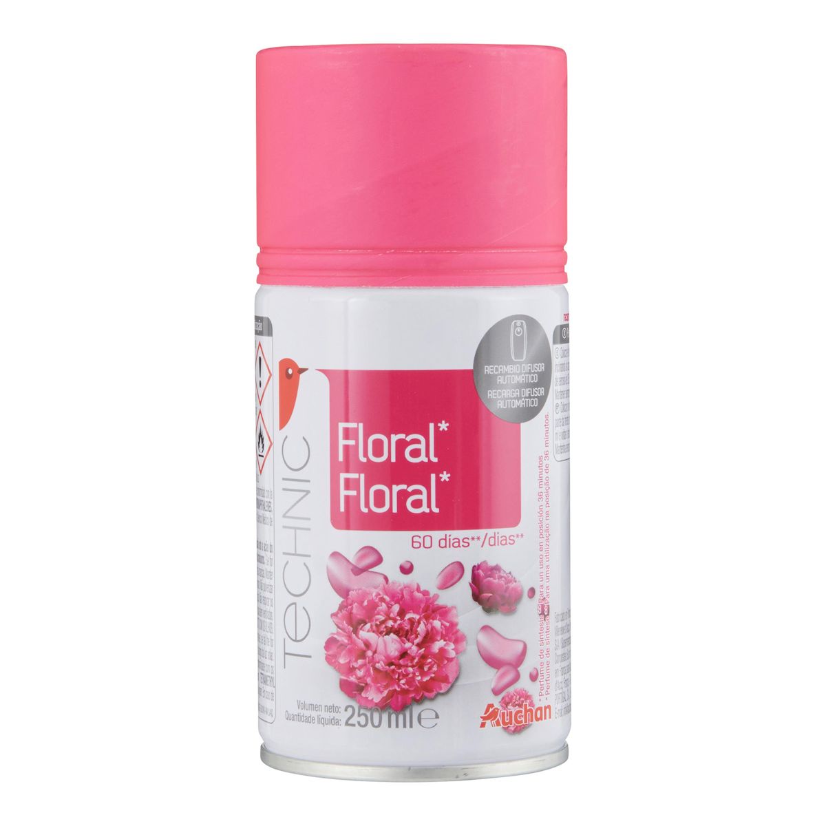 AUCHAN Recharge pour diffuseur automatique rose pivoine 250ml