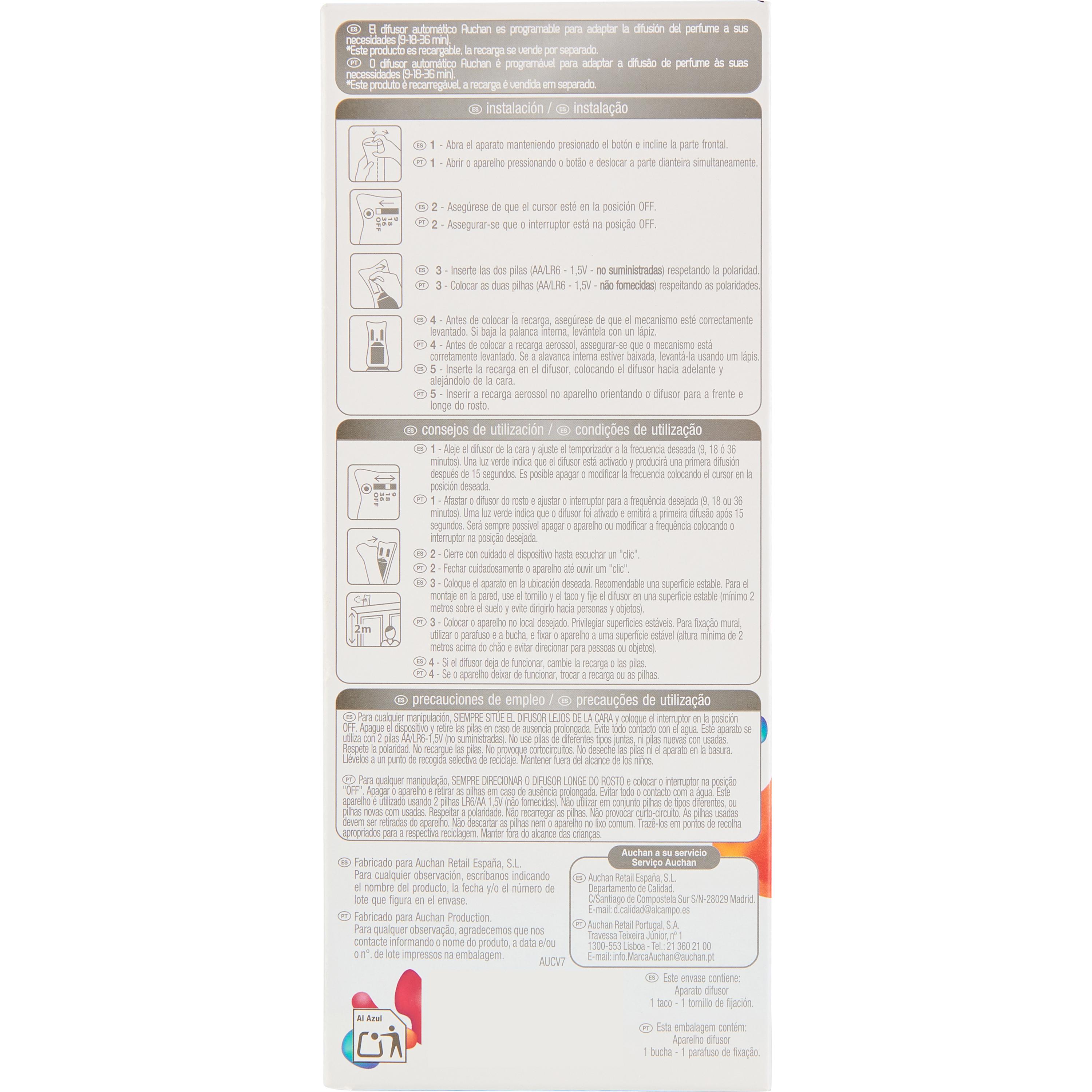 Voir la diapositive 3 : AUCHAN Diffuseur automatique programmable et rechargeable 1 diffuseur
