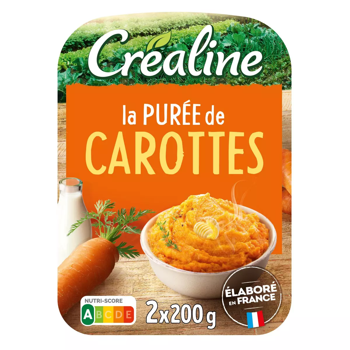 CREALINE Purée de carotte fraîche 2 portions 2x200g