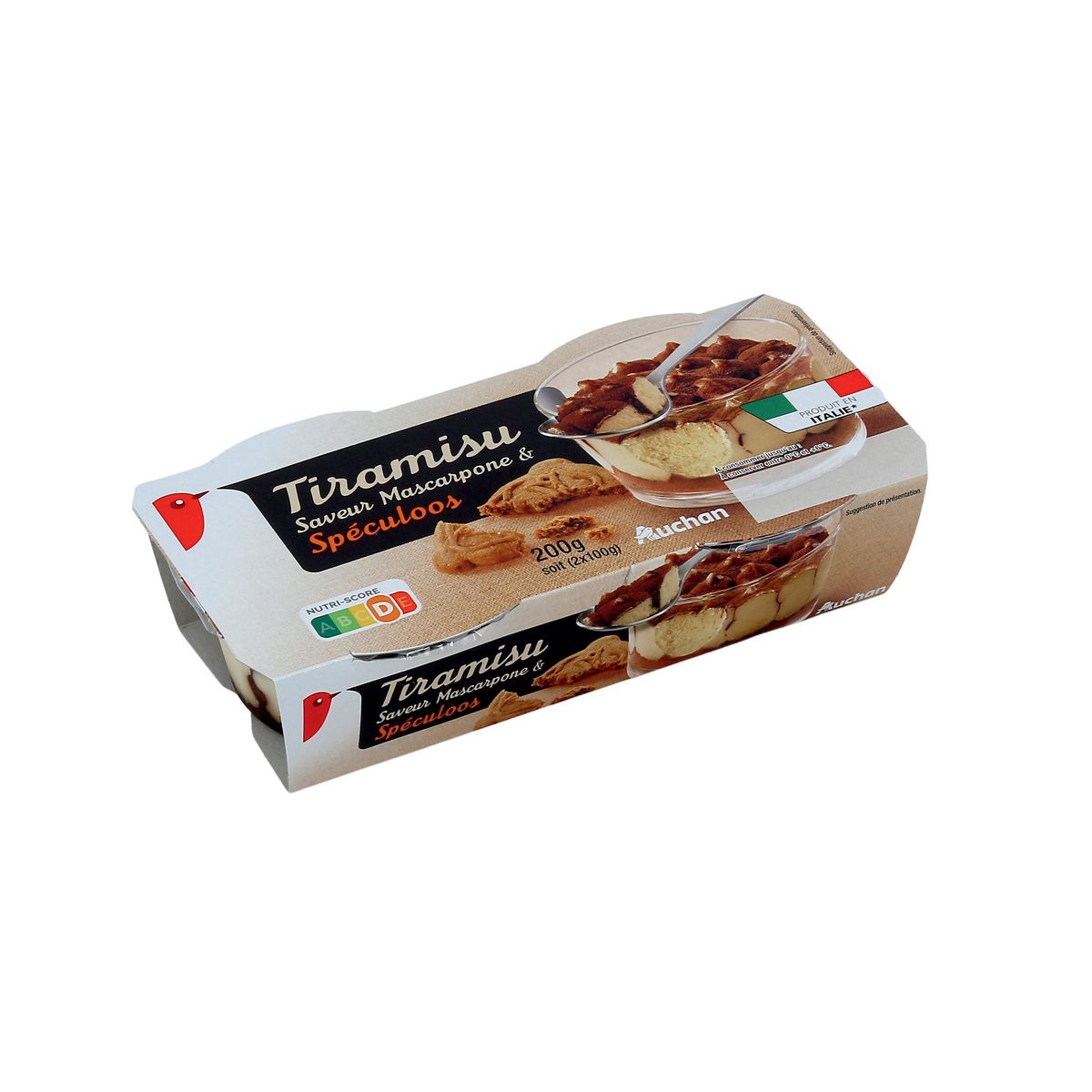 AUCHAN Tiramisu au spéculoos 2x100g