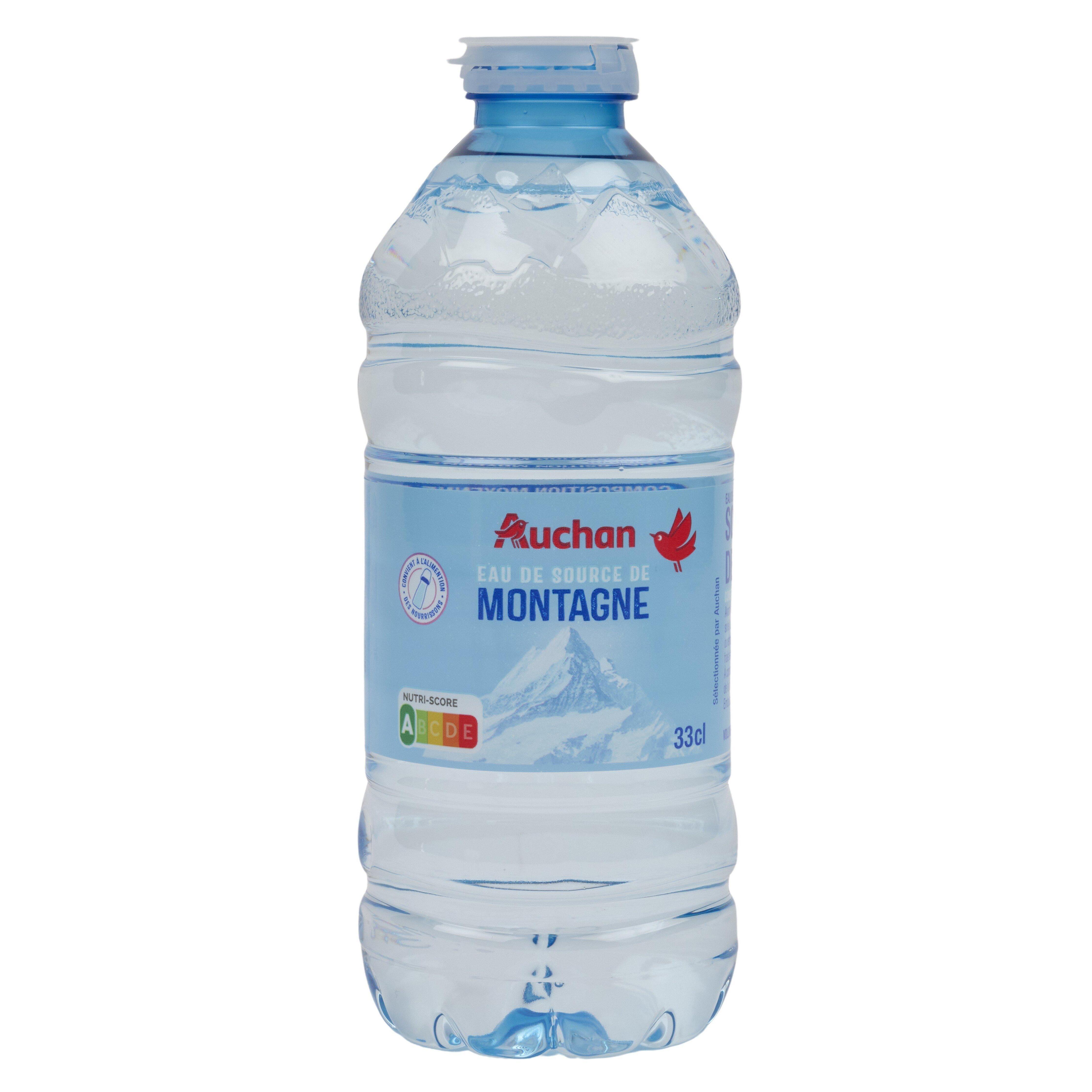 Voir la diapositive 3 : AUCHAN Eau de source de montagne source Pyrénéa 33cl