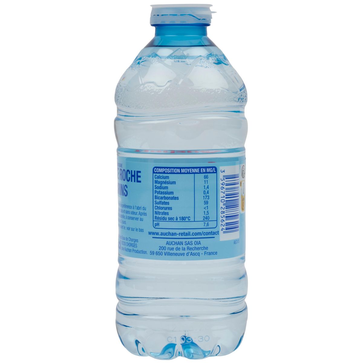 AUCHAN Eau de source de montagne source Pyrénéa 33cl