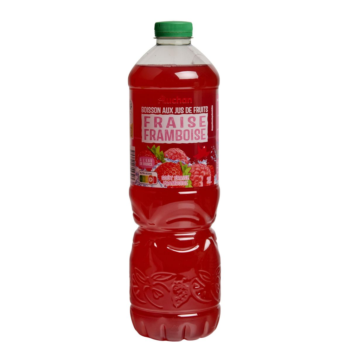 AUCHAN Boisson aux fruits à base de concentrés fraise framboise 2l