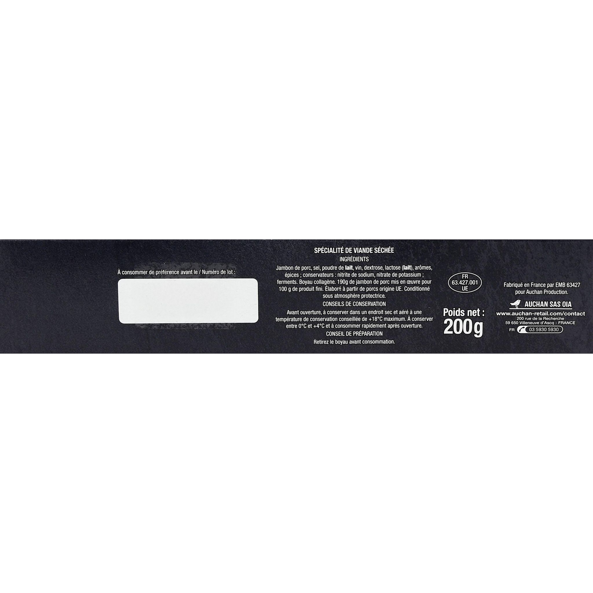 Voir la diapositive 3 : AUCHAN Spécialité de viande séchée 200g