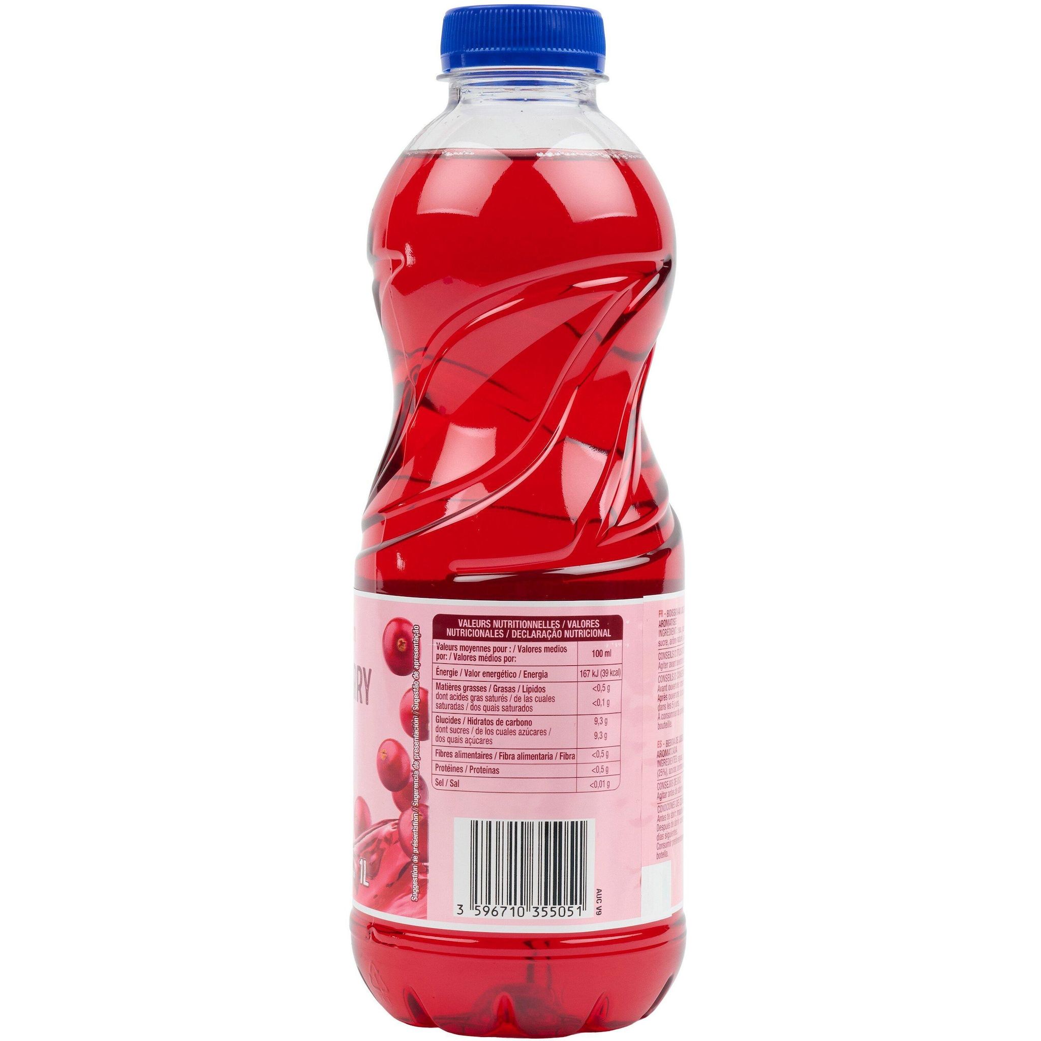 Voir la diapositive 2 : AUCHAN Boisson au jus de cranberry 1l
