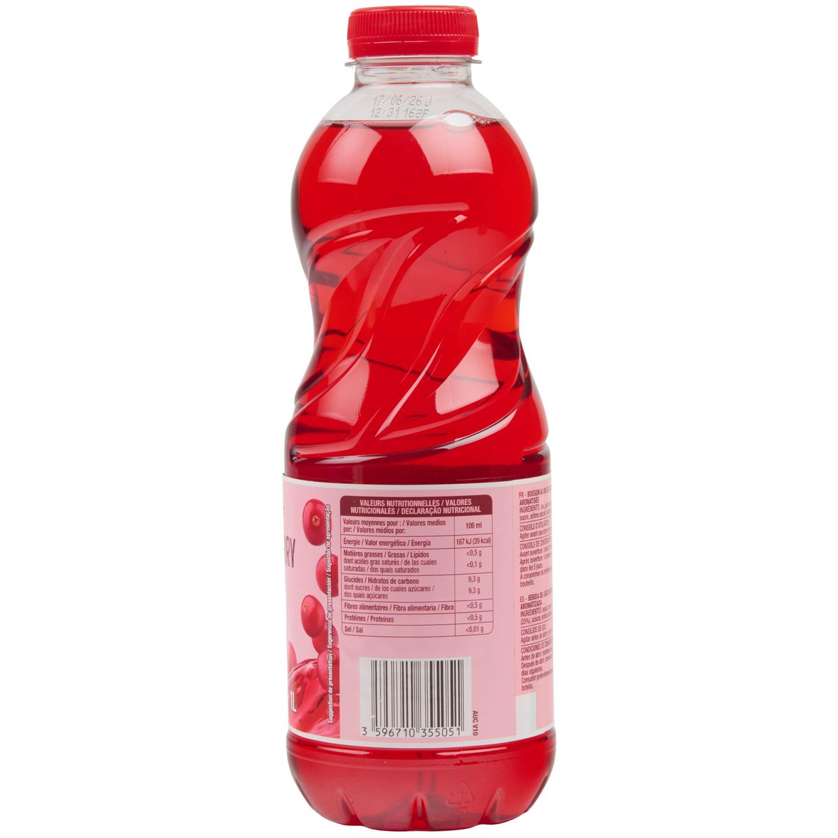 AUCHAN Boisson au jus de cranberry 1l