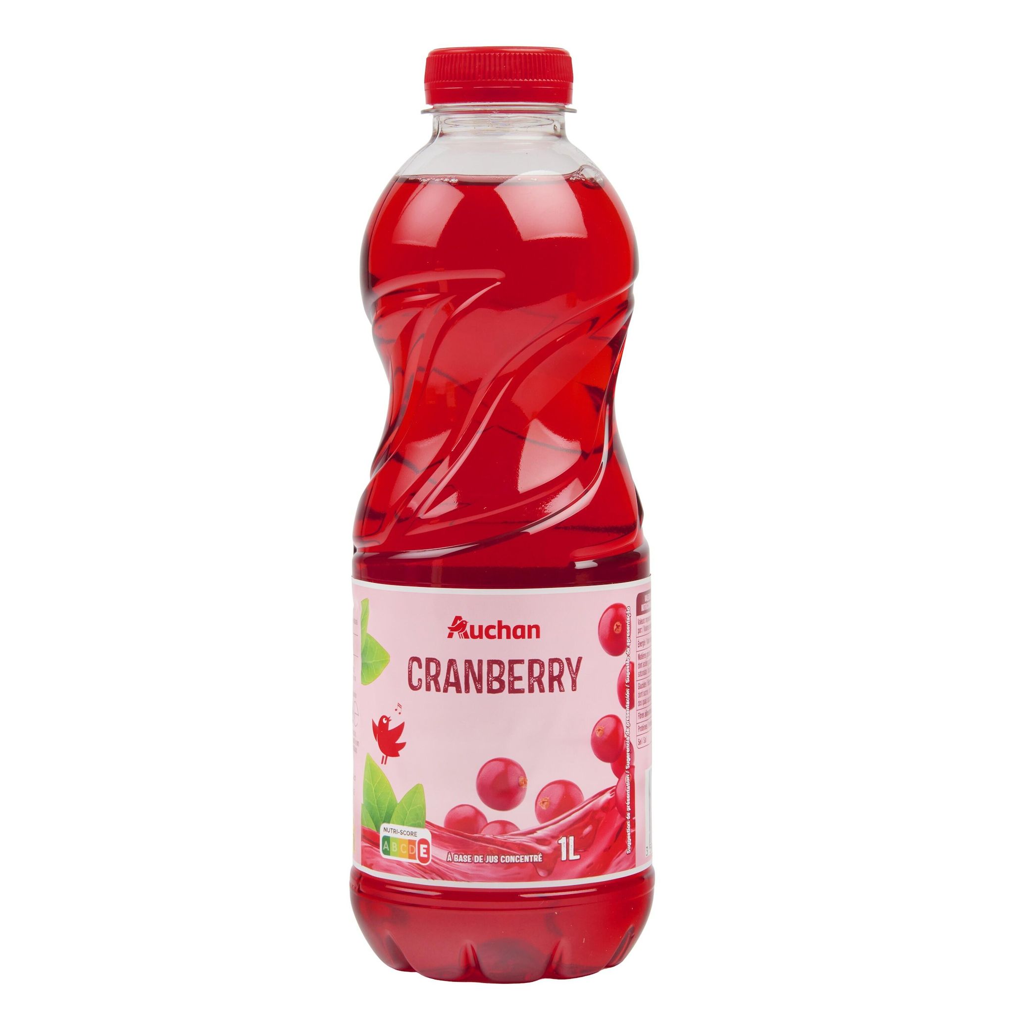 Voir la diapositive 4 : AUCHAN Boisson au jus de cranberry 1l