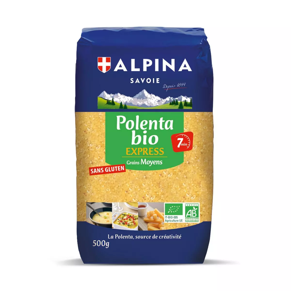ALPINA SAVOIE Polenta bio express grains moyens sans gluten 500g
