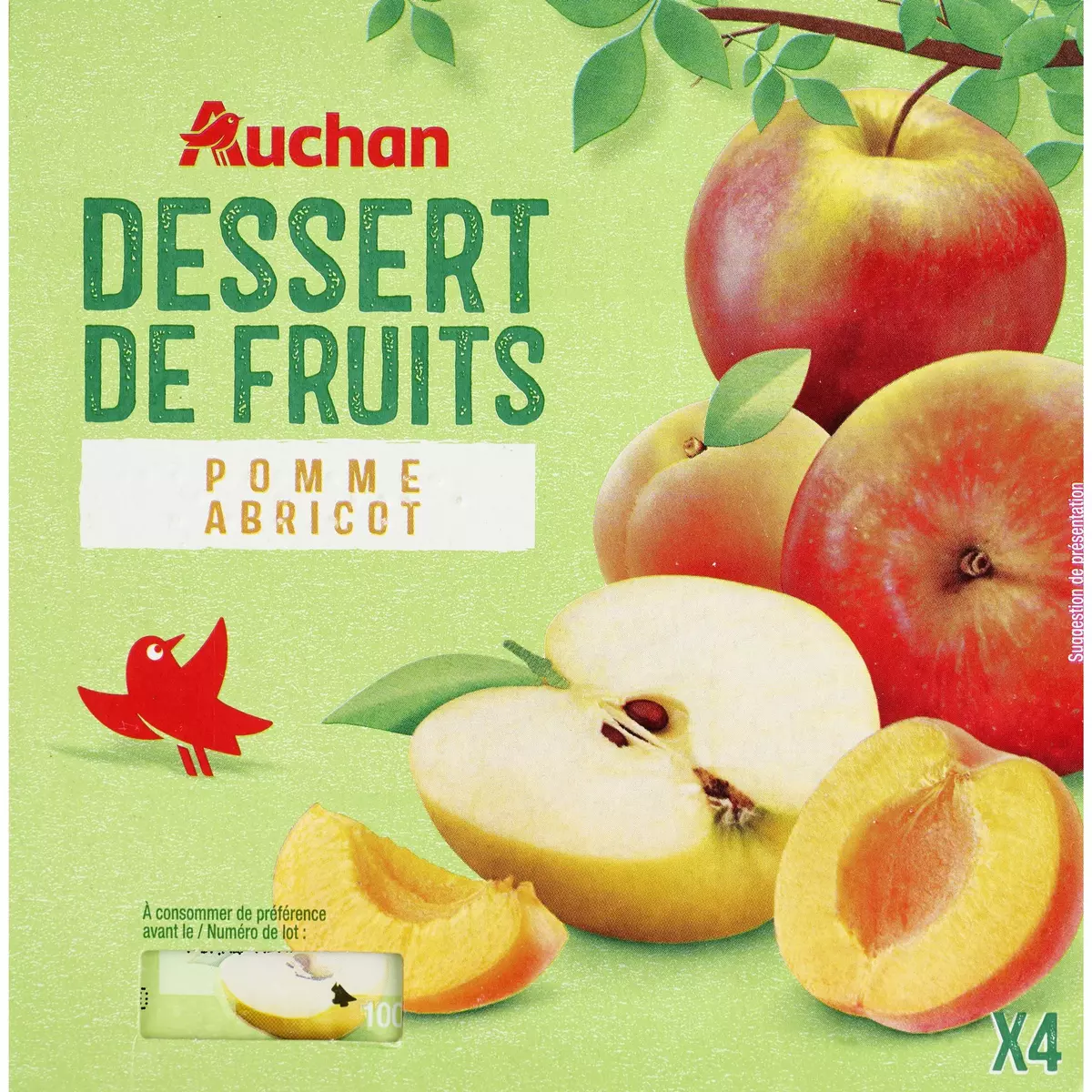 AUCHAN Spécialité pomme abricot 4x100g