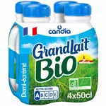 CANDIA Grandlait - Lait demi-écrémé bio UHT 4x50cl