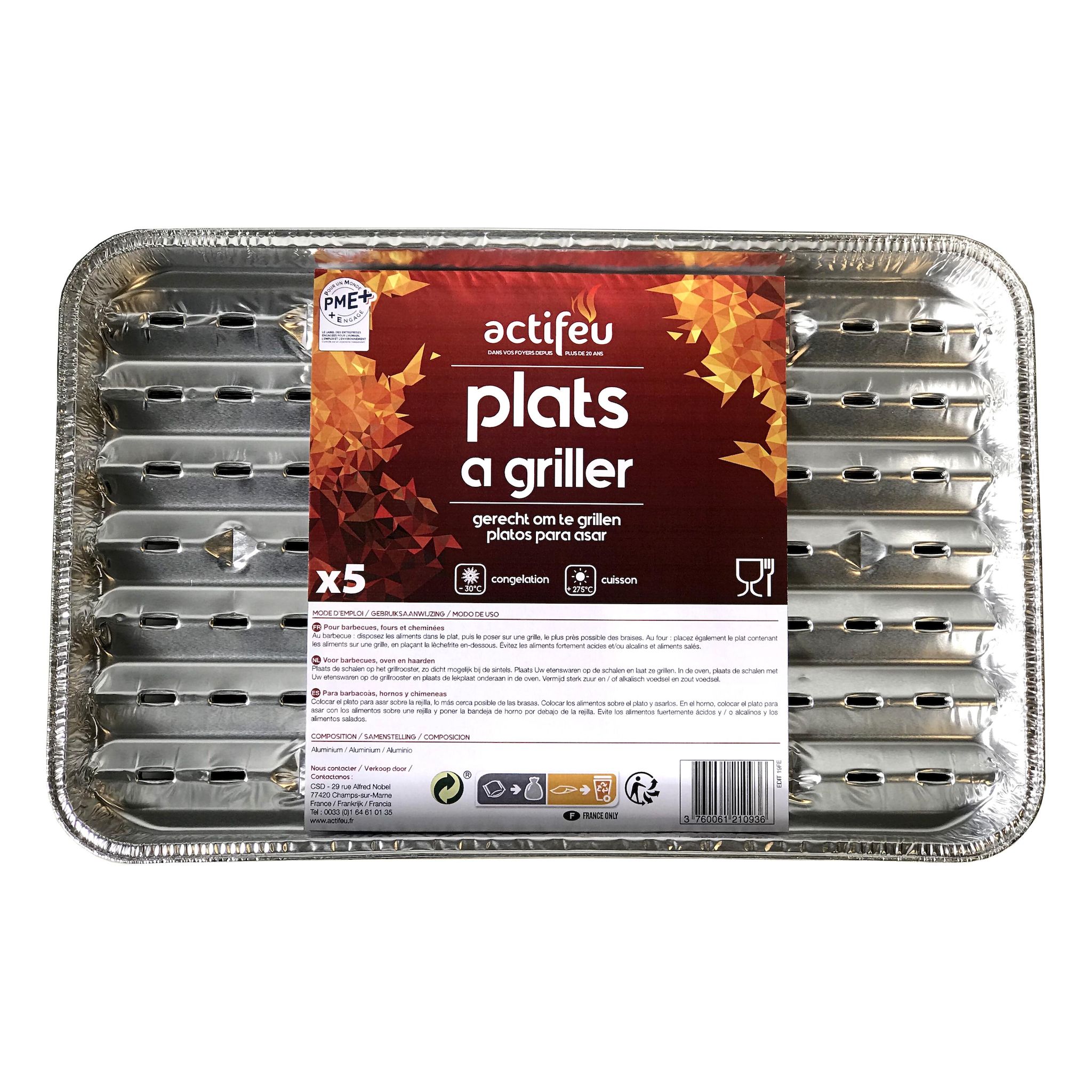 ACTIFEU Plats à griller x5
