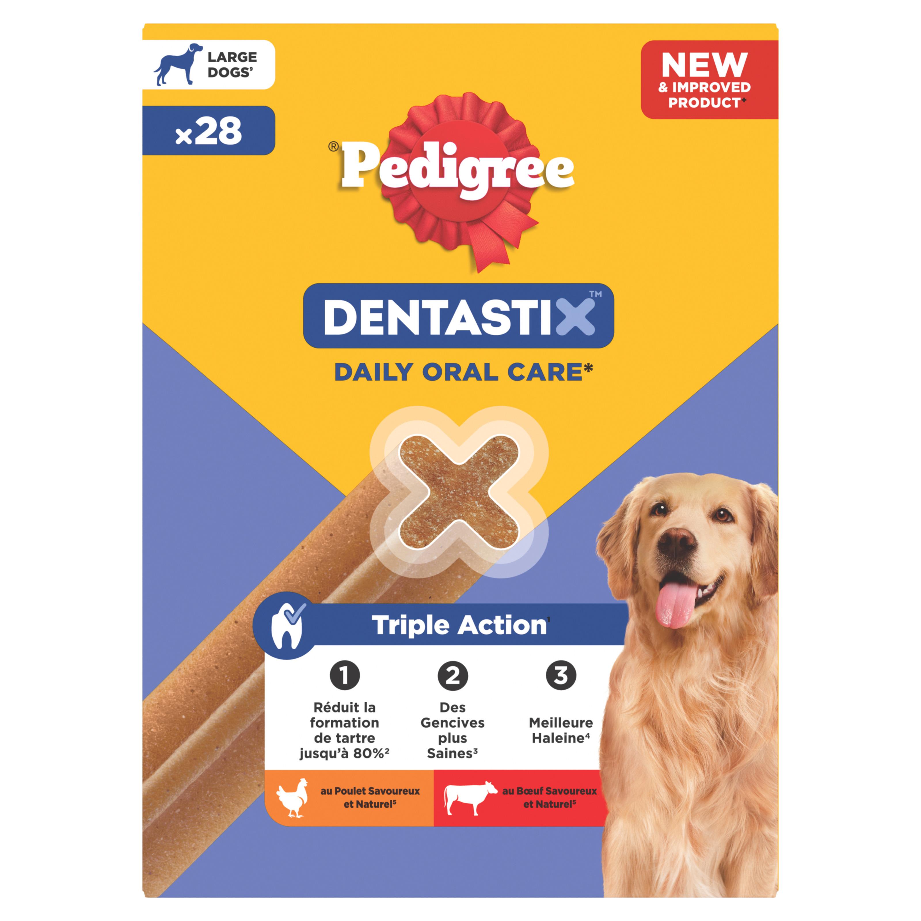 Voir la diapositive 2 : PEDIGREE Dentastix batônnets hygiène bucco-dentaire pour grand chien 25 sticks 1,08 kg