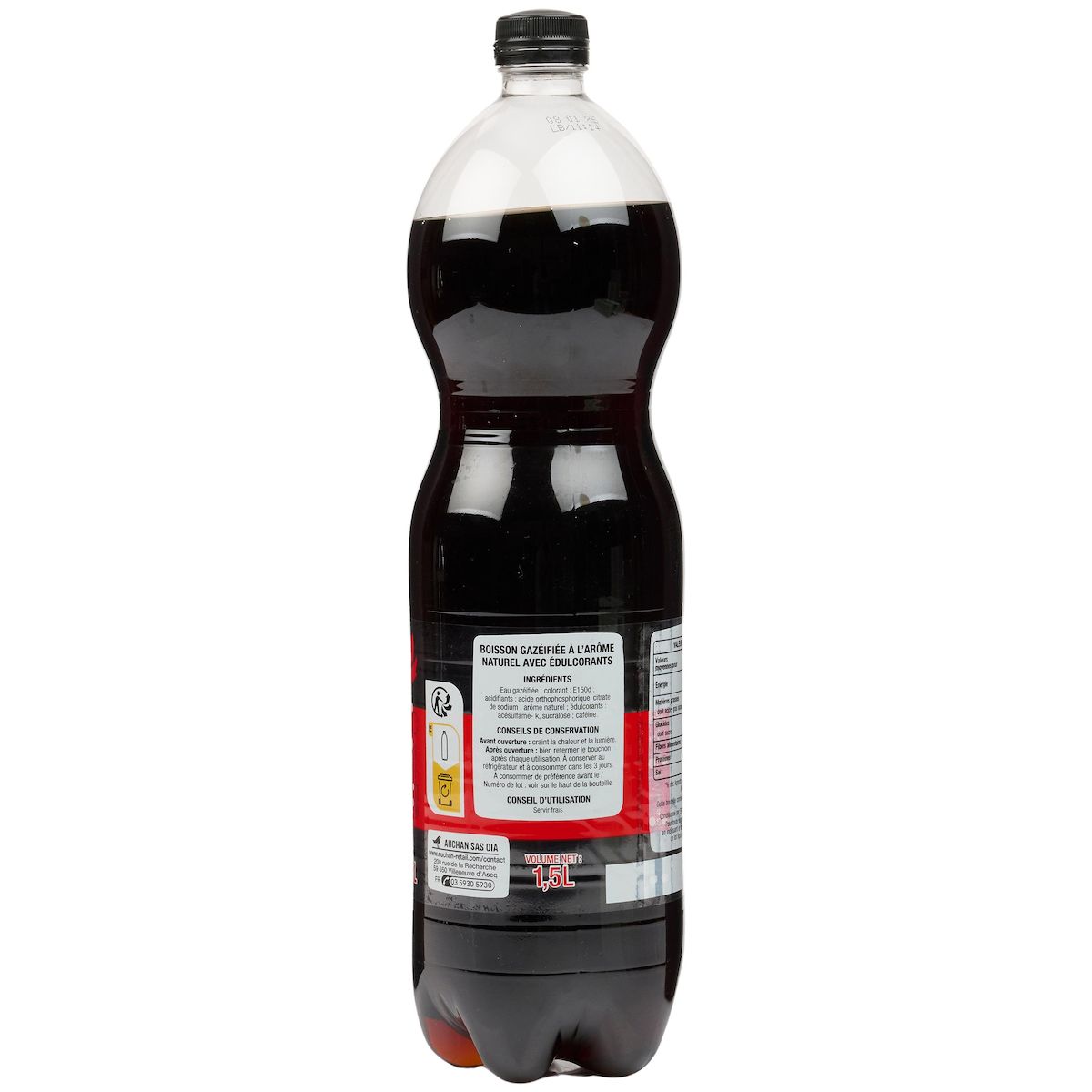 AUCHAN Boisson gazeuse Planet cola zéro sucre 1,5l