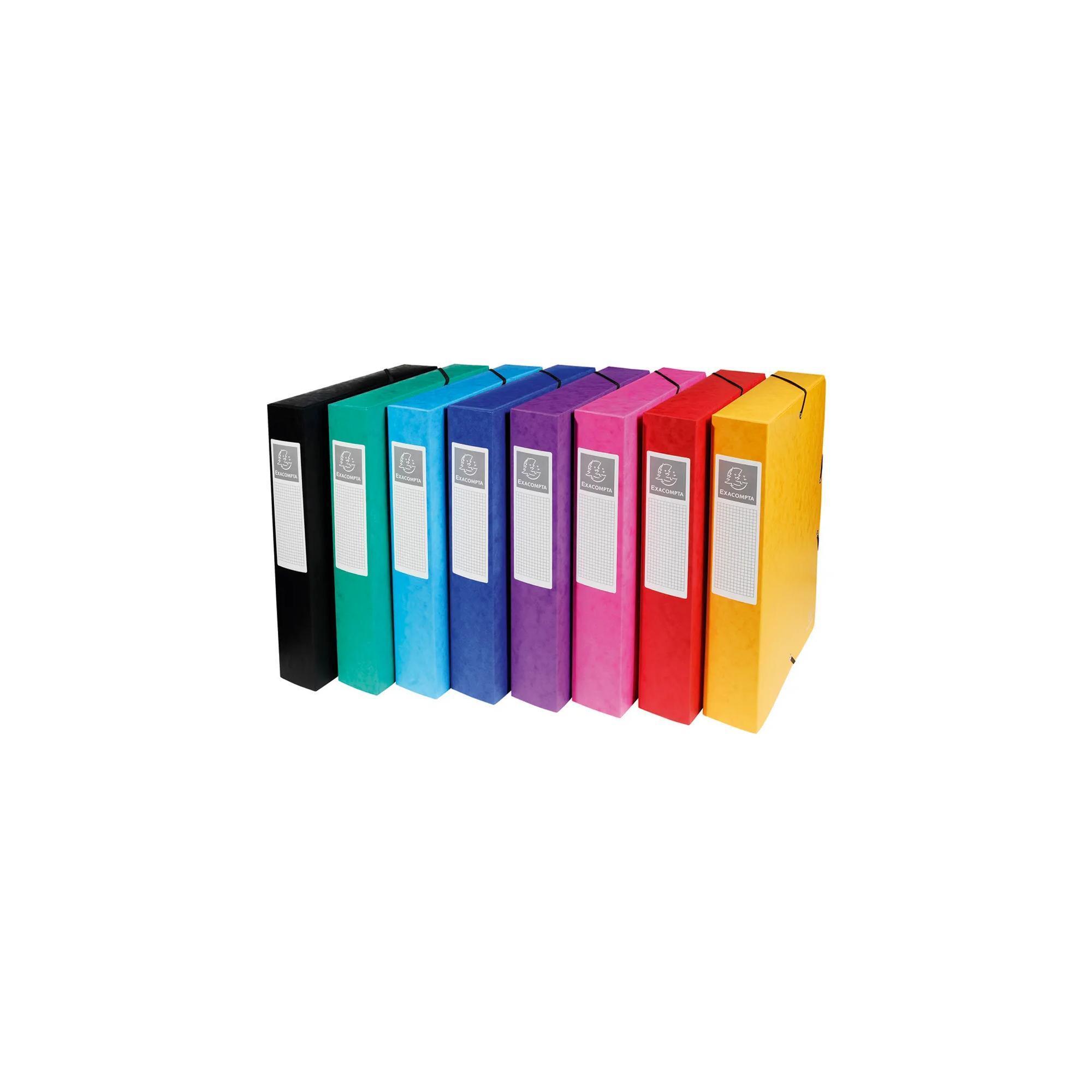 EXACOMPTA Boîte de Classement à Élastiques – Carton Lustré, Dos 60 mm