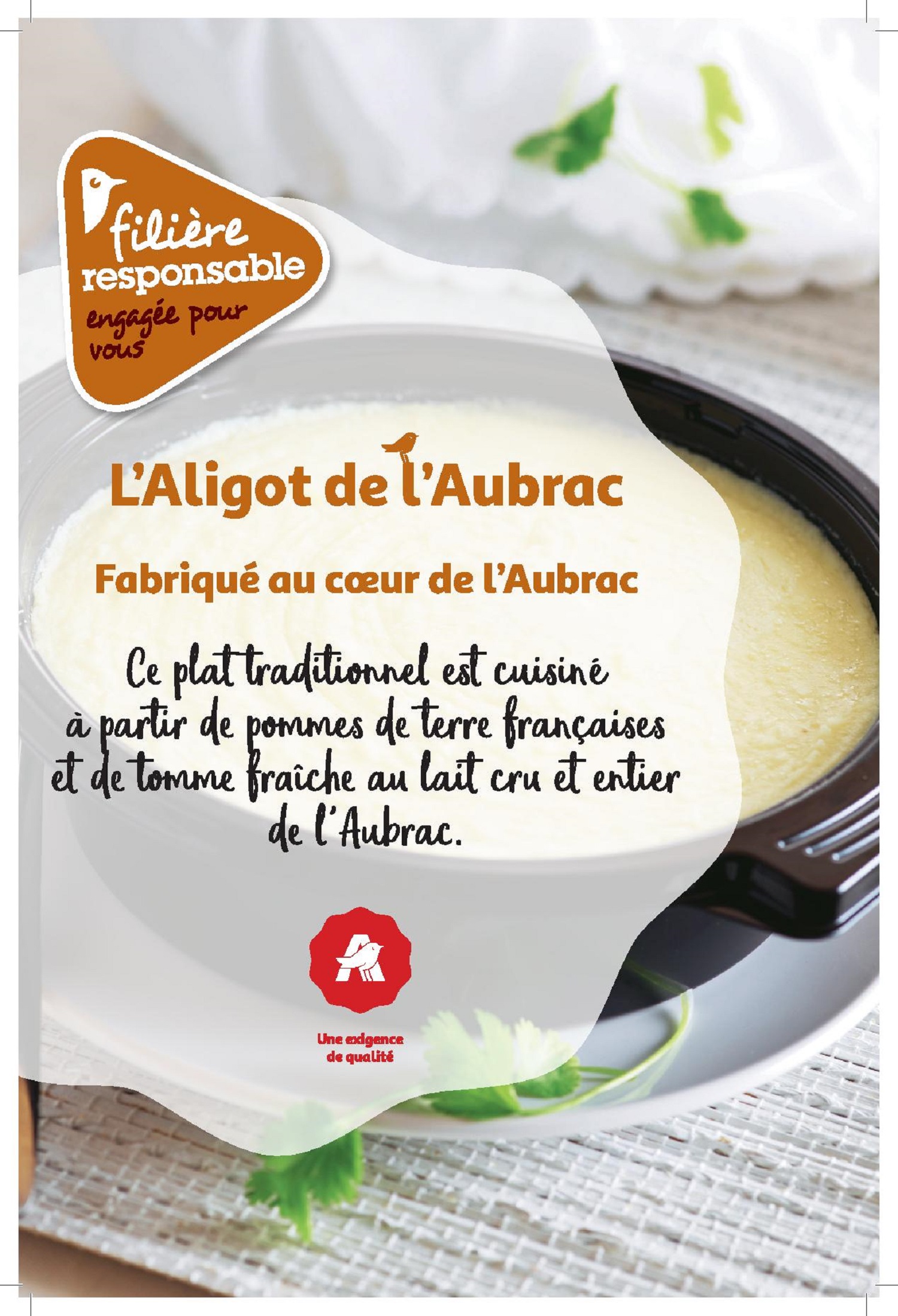 Voir la diapositive 2 : JEUNE MONTAGNE CULTIVONS LE BON L'Aligot de l'Aubrac à la Tome fraîche IGP 500g