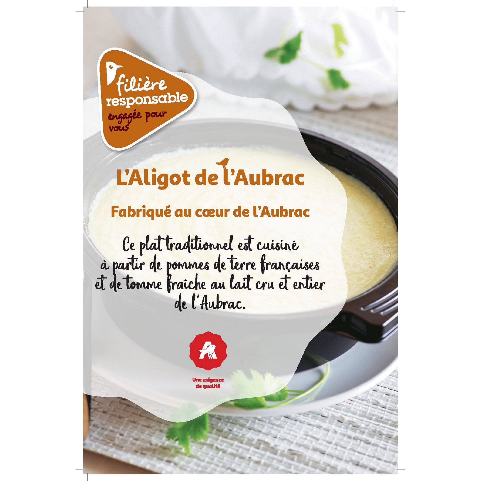 Voir la diapositive 2 : JEUNE MONTAGNE CULTIVONS LE BON L'Aligot de l'Aubrac à la Tome fraîche IGP 500g